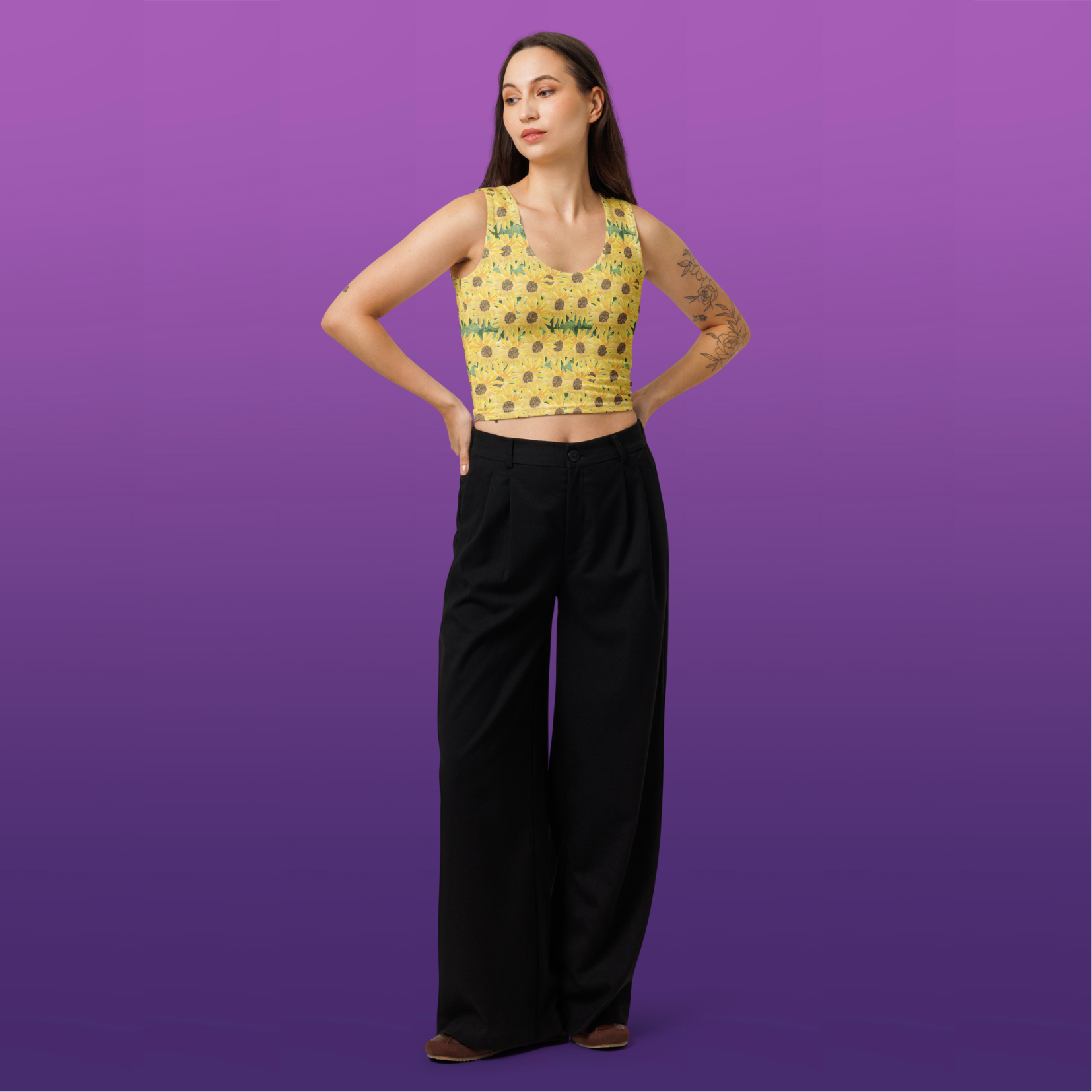 Sunflower Cotton crop top