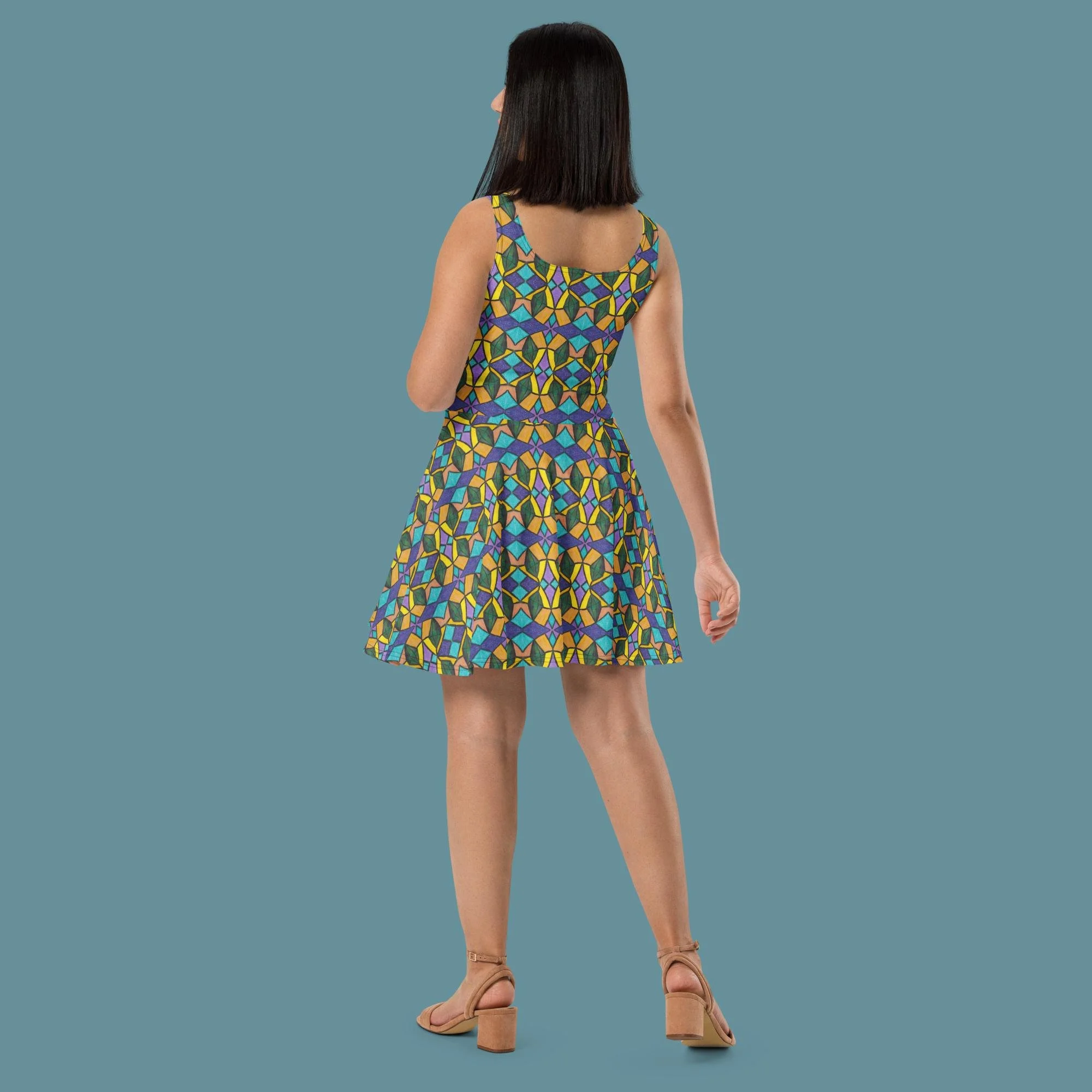 Gem Pattern Skater Dress