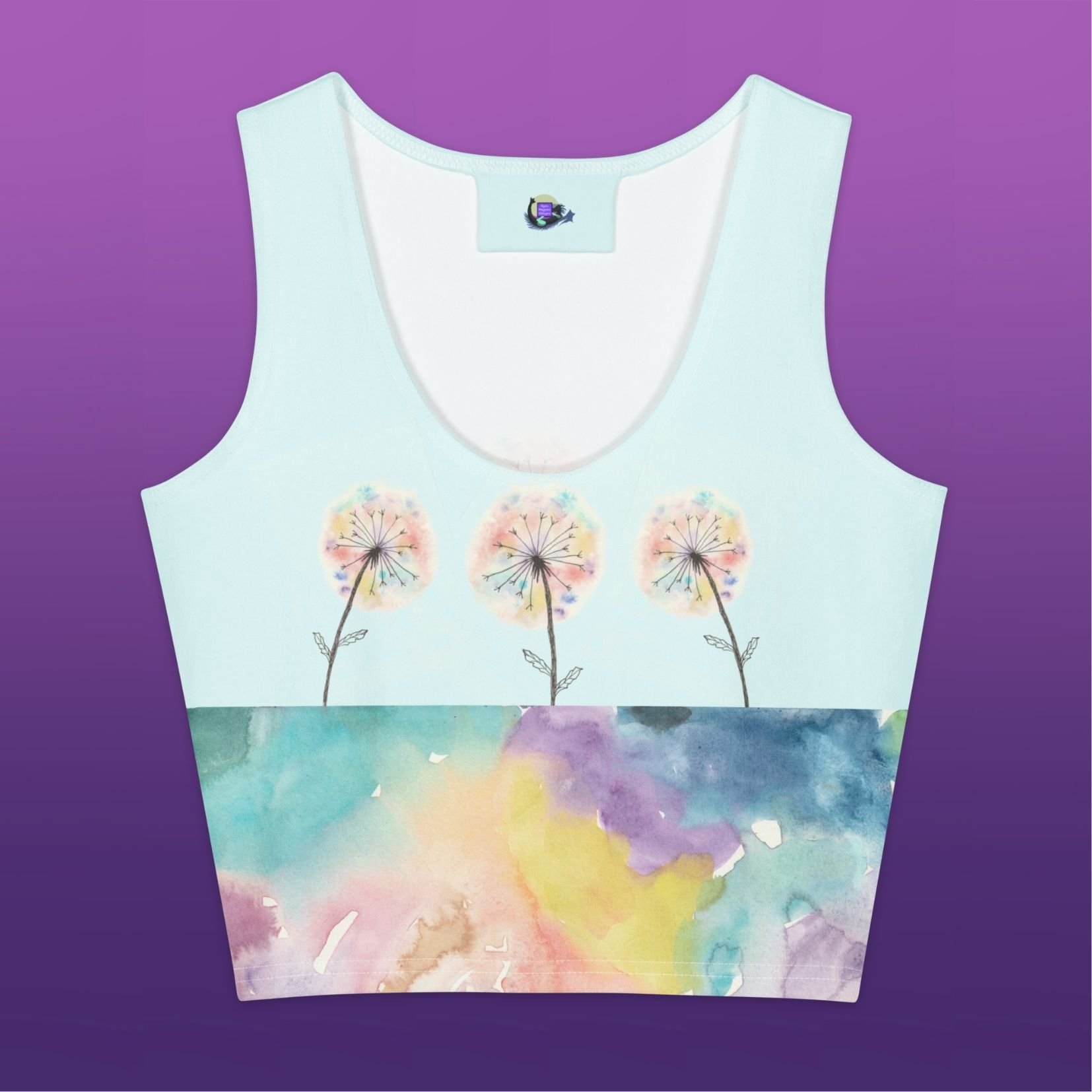 Rainbow Puffs Cotton crop top