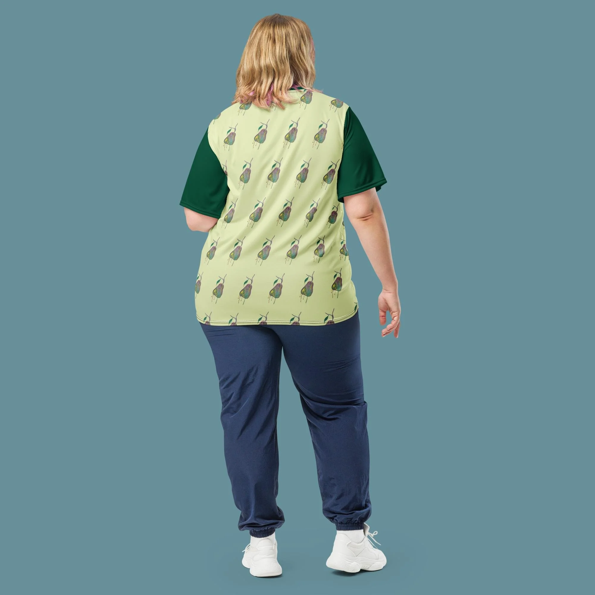 Drippy Pear Recycled unisex sports jersey