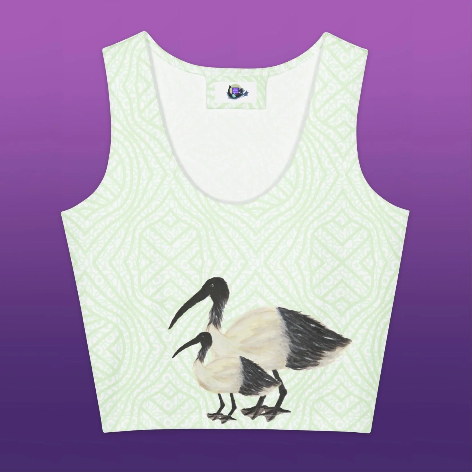 Green Bin Chicken (Ibis) Cotton crop top