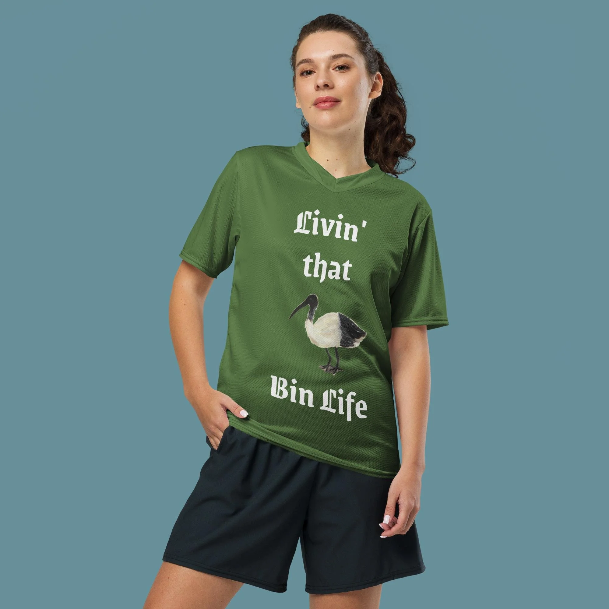 Livin' that Bin Life Recycled unisex sports jersey