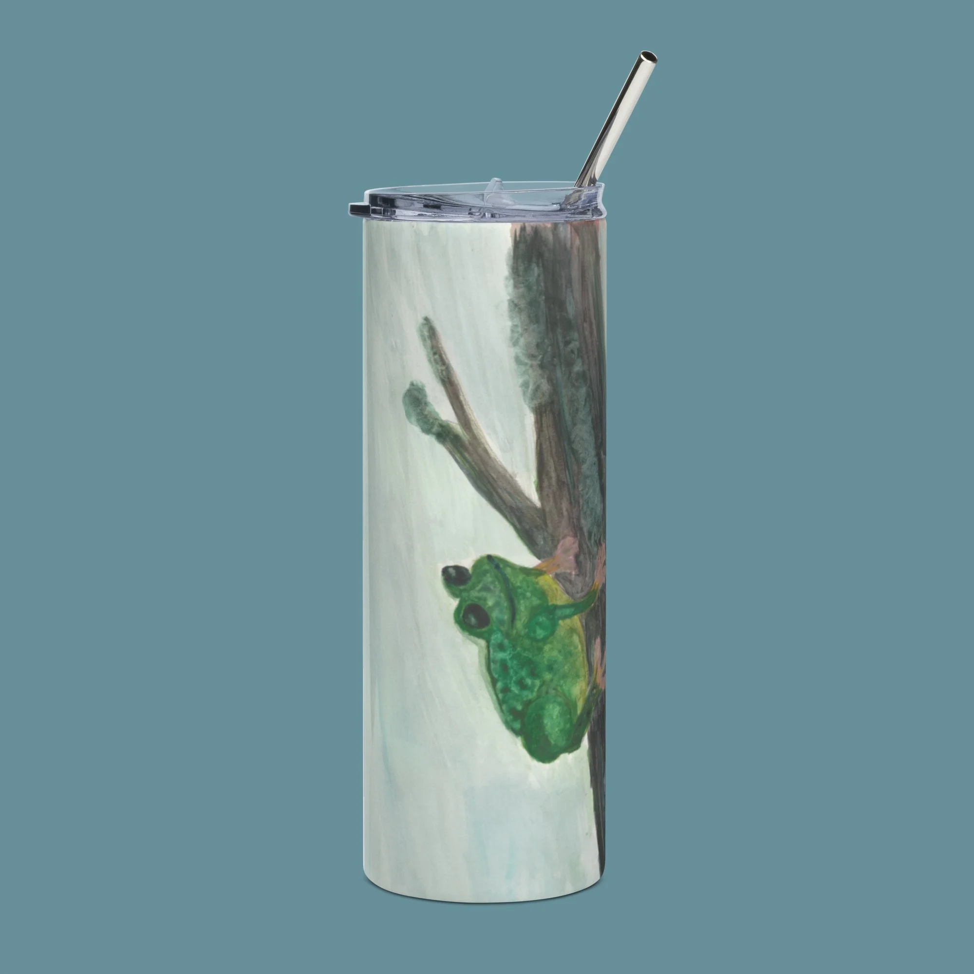 Frog on a Log Stainless steel tumbler