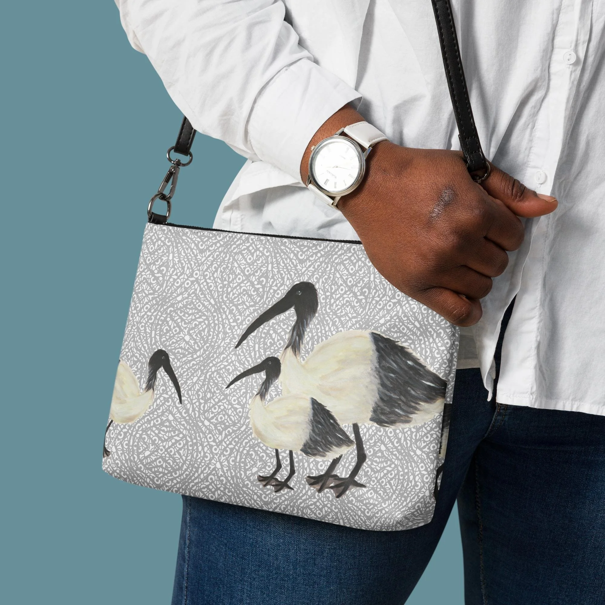 Grey Bin Chicken (Ibis) Crossbody bag