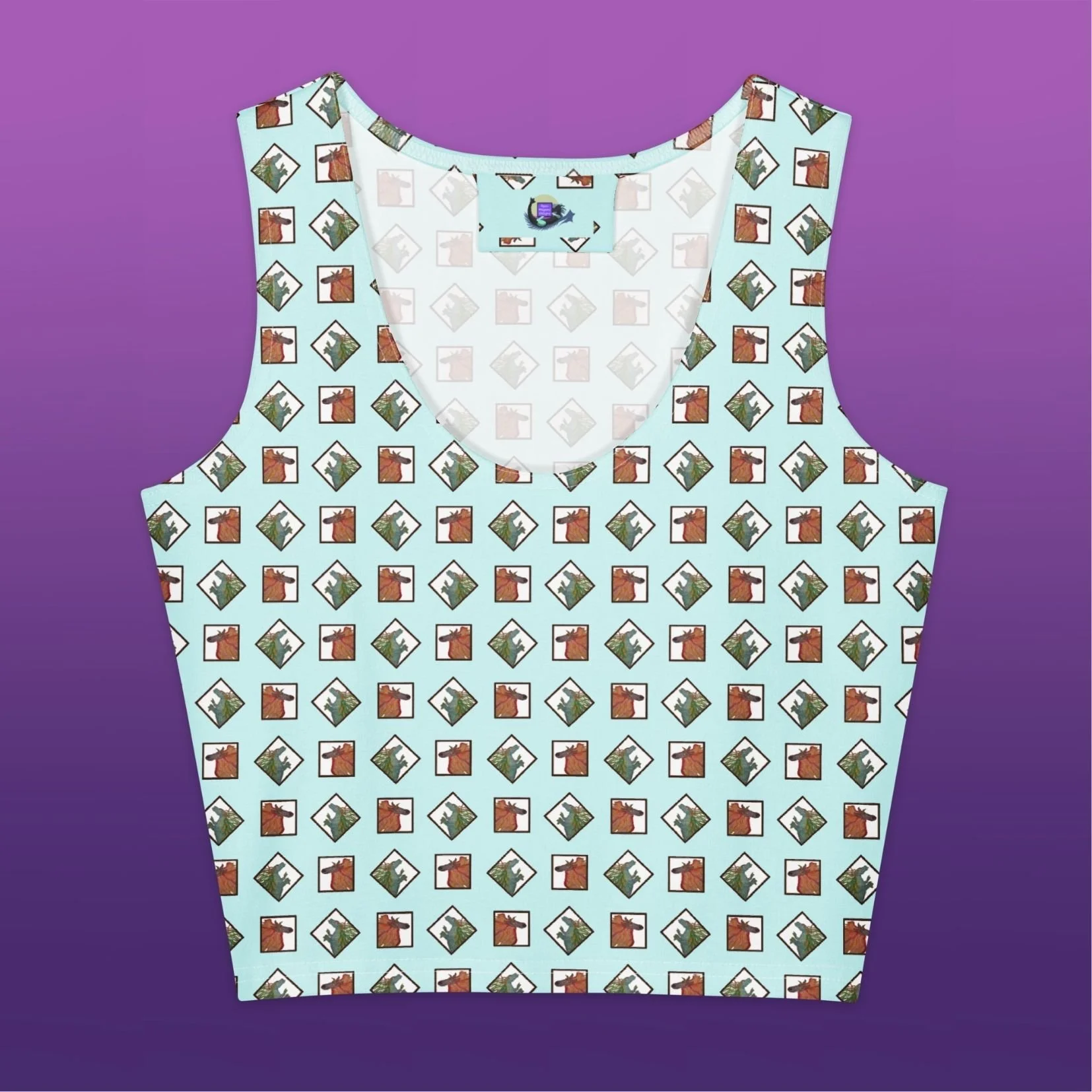 Blue Pastel Elemental Monsters Cotton crop top