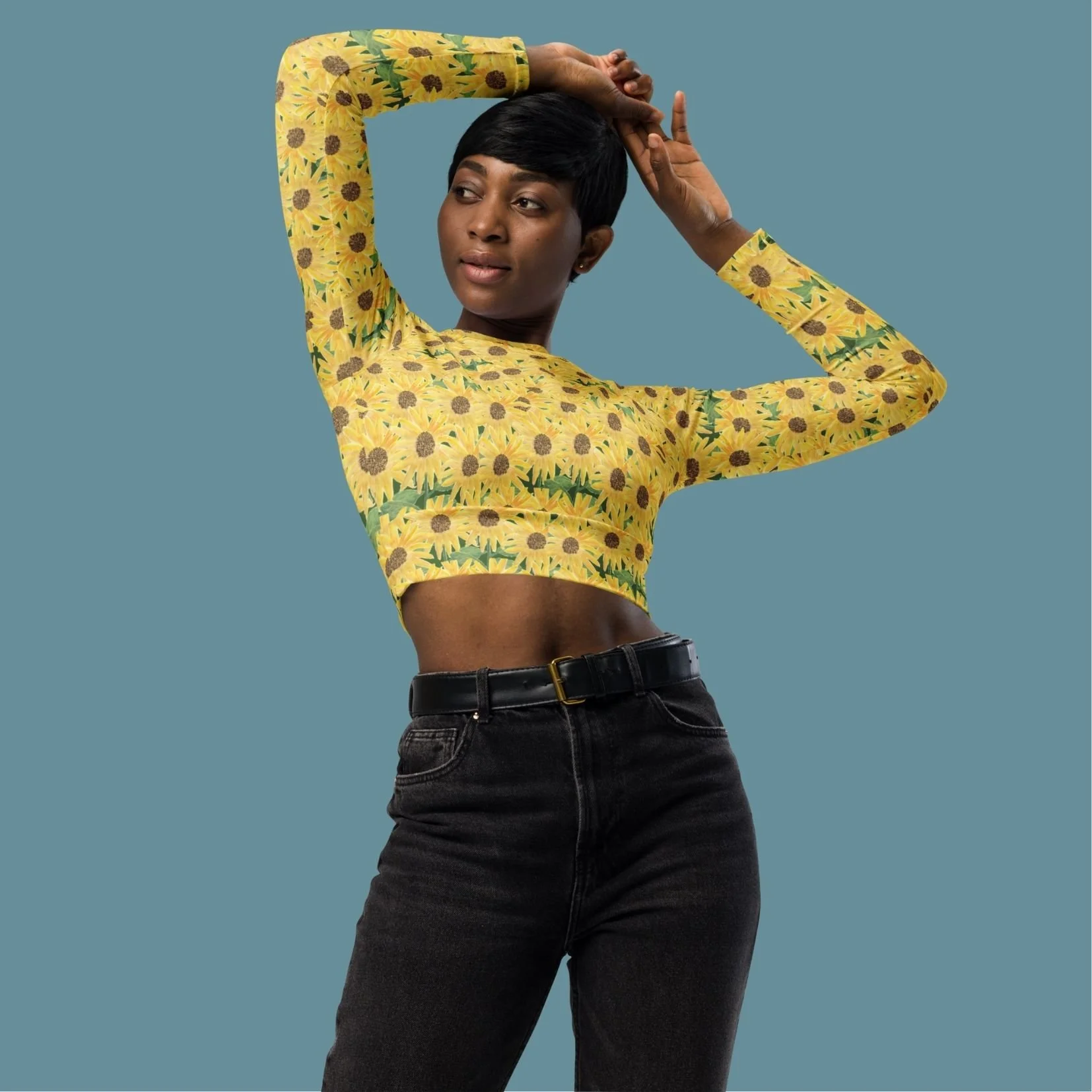 Sunflower Recycled long-sleeve crop top