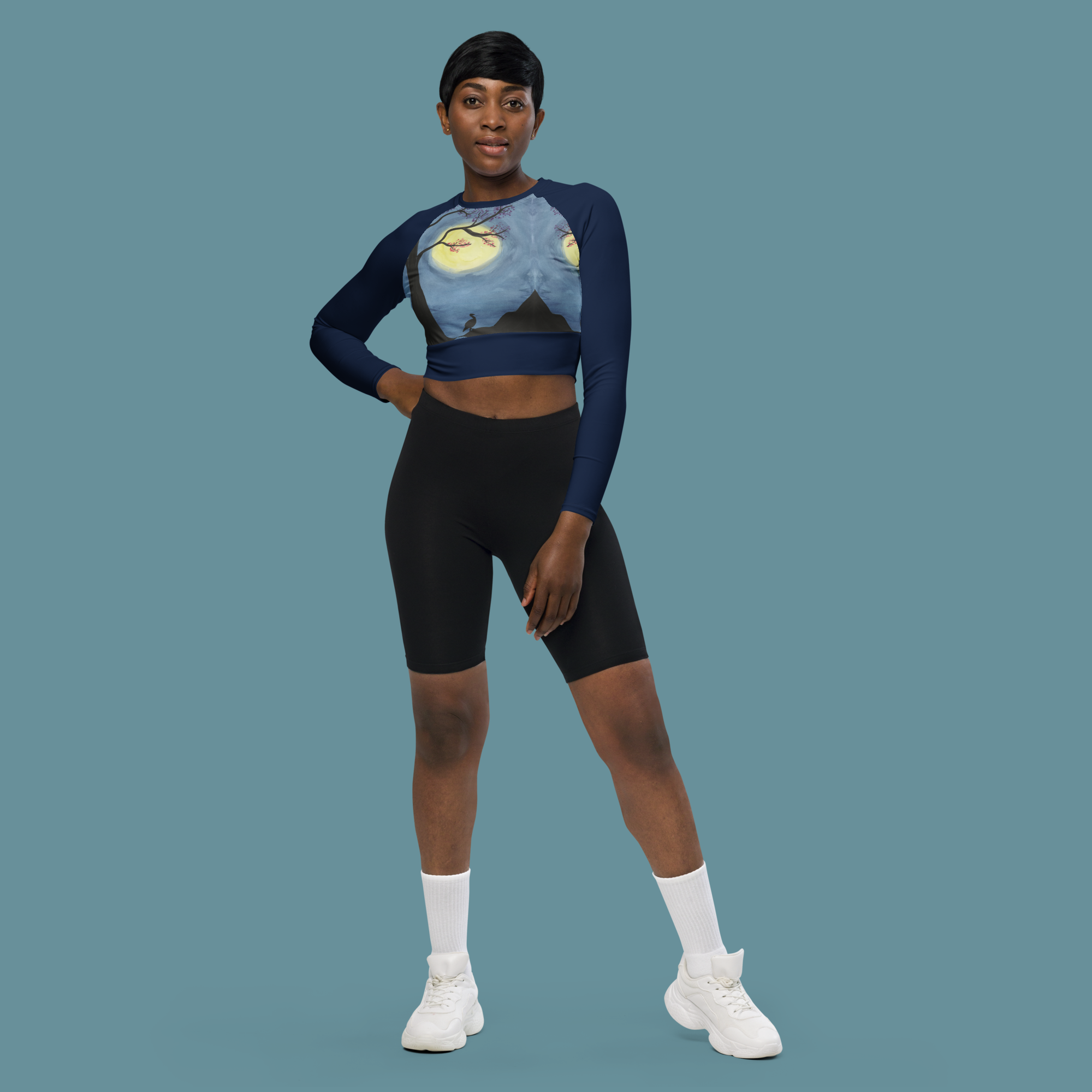 Moonlight Duck Recycled long-sleeve crop top