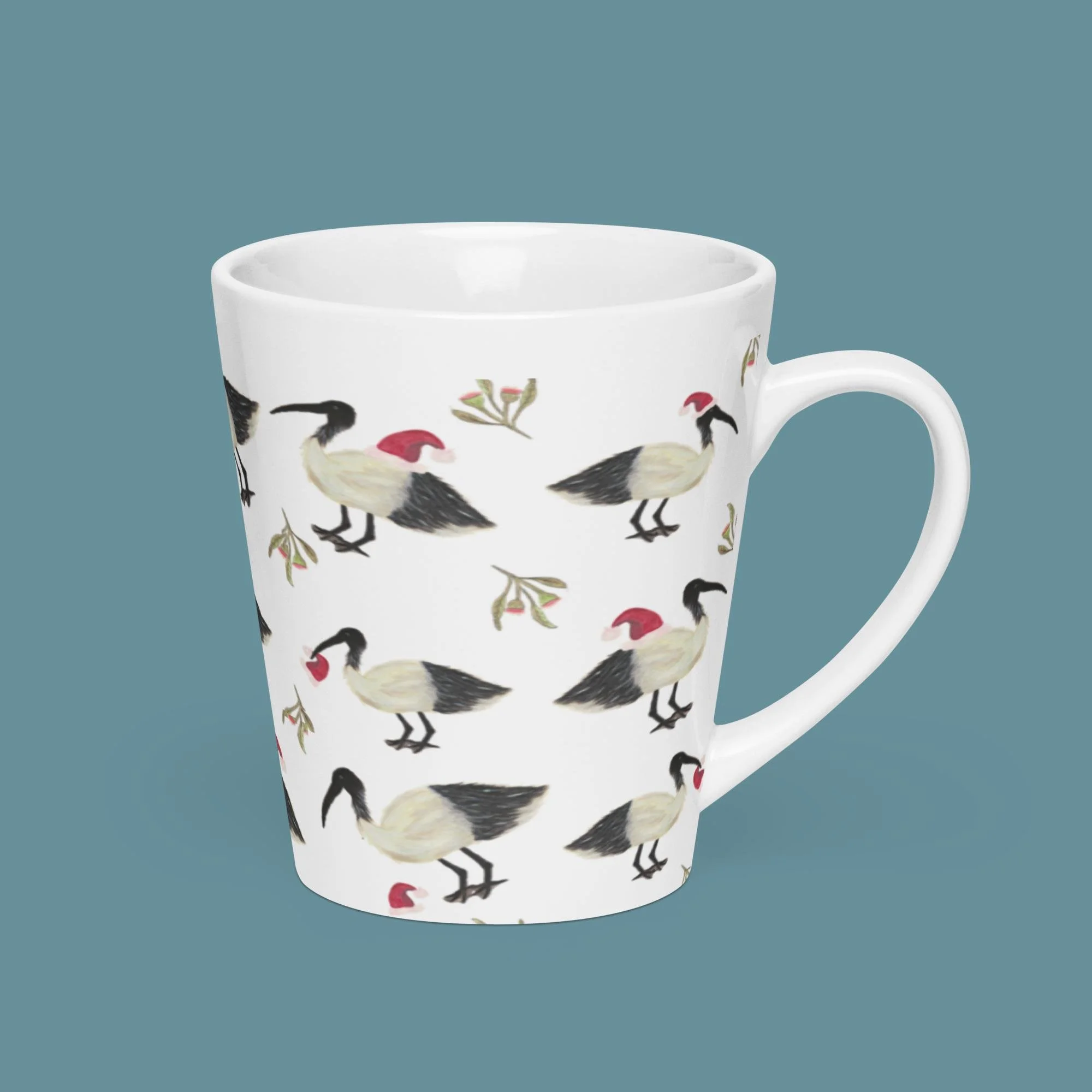 Christmas Bin Chicken (Ibis) Latte mug