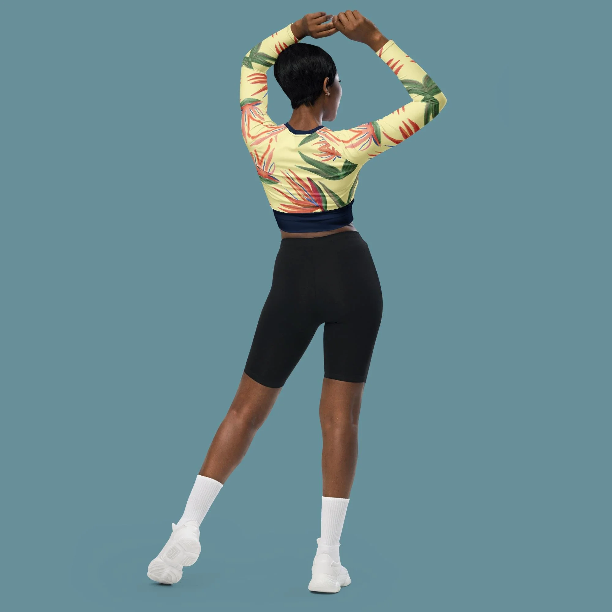 Bird of Paradise Recycled long-sleeve crop top