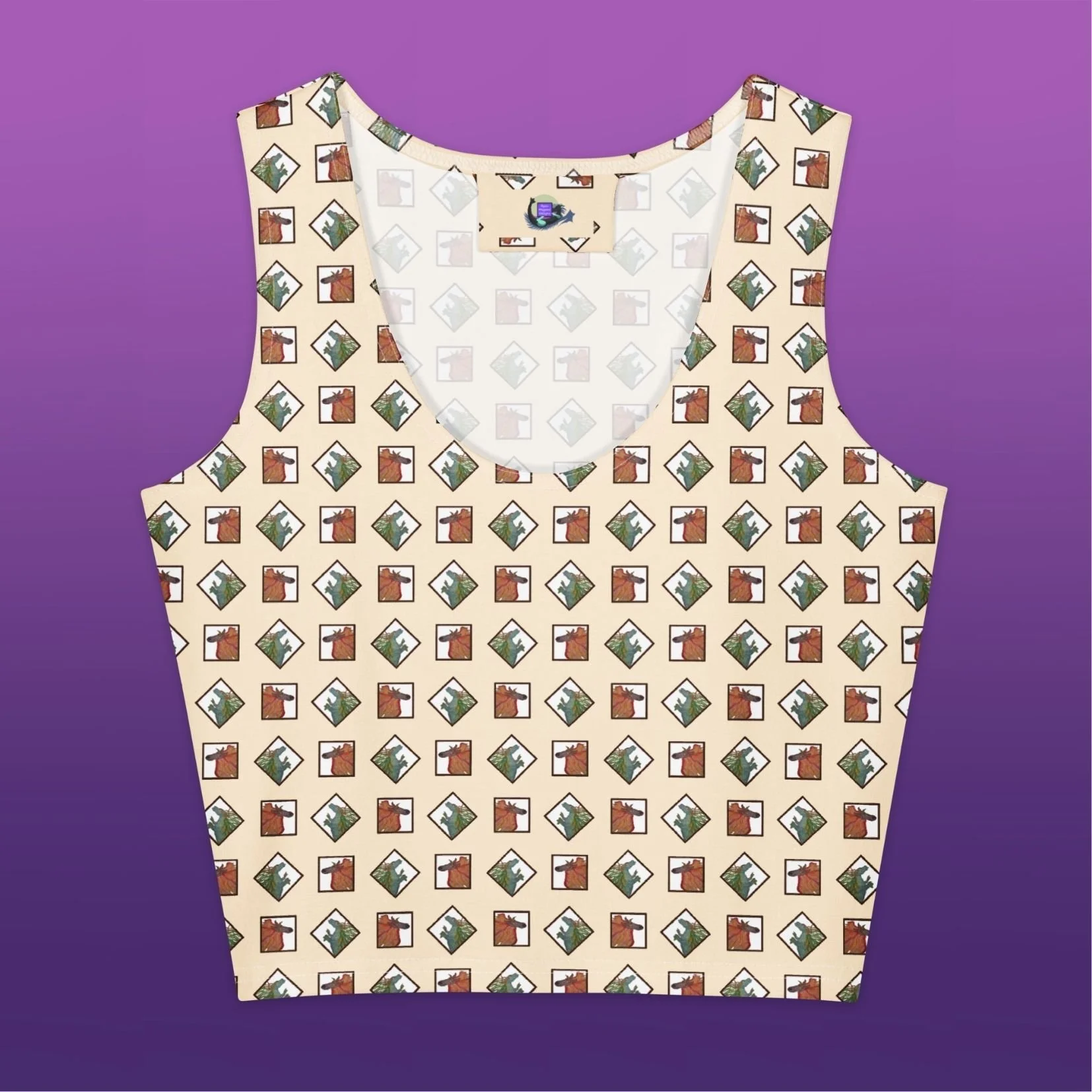 Orange Pastel Elemental Monsters Cotton crop top