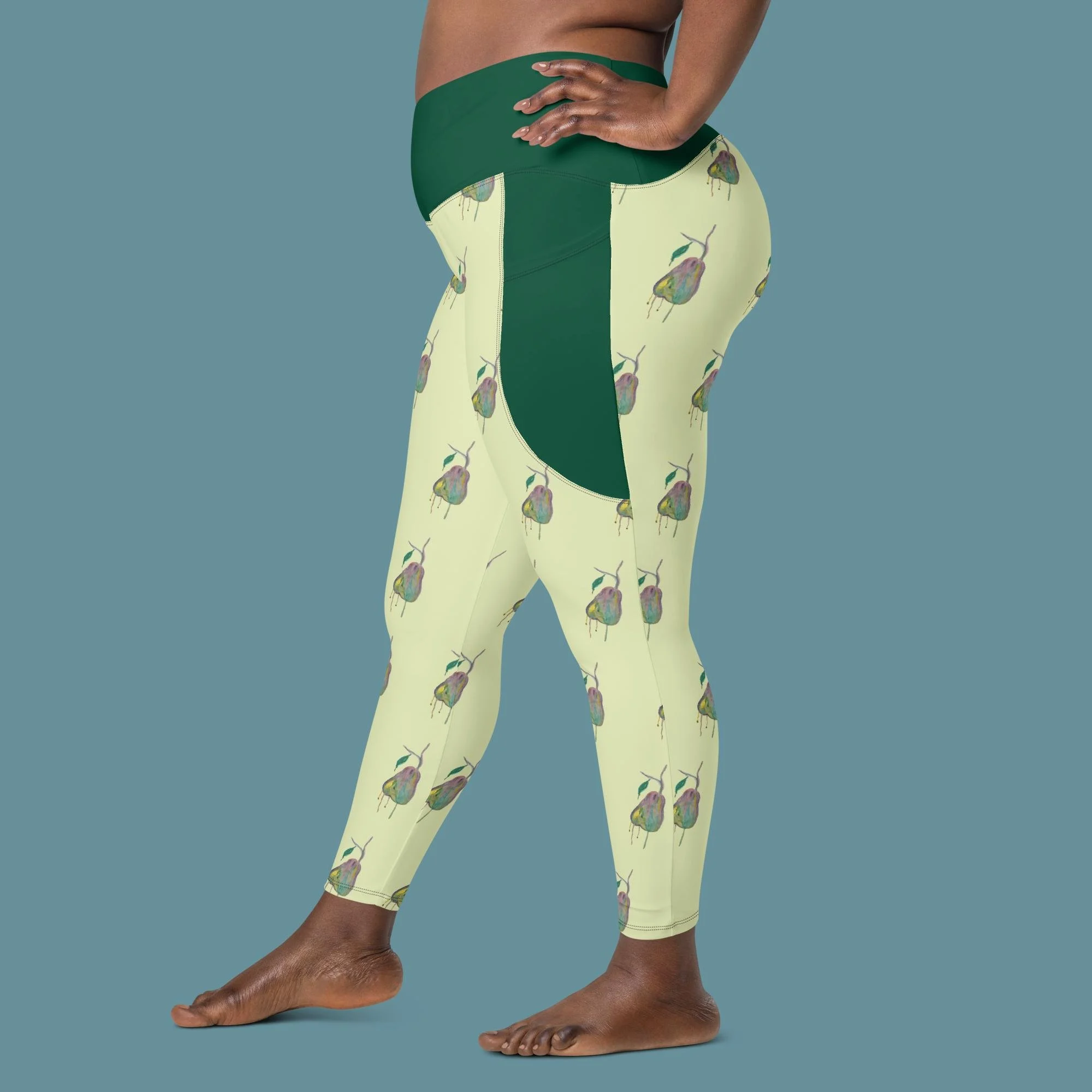 Drippy Pear Crossover leggings with pockets