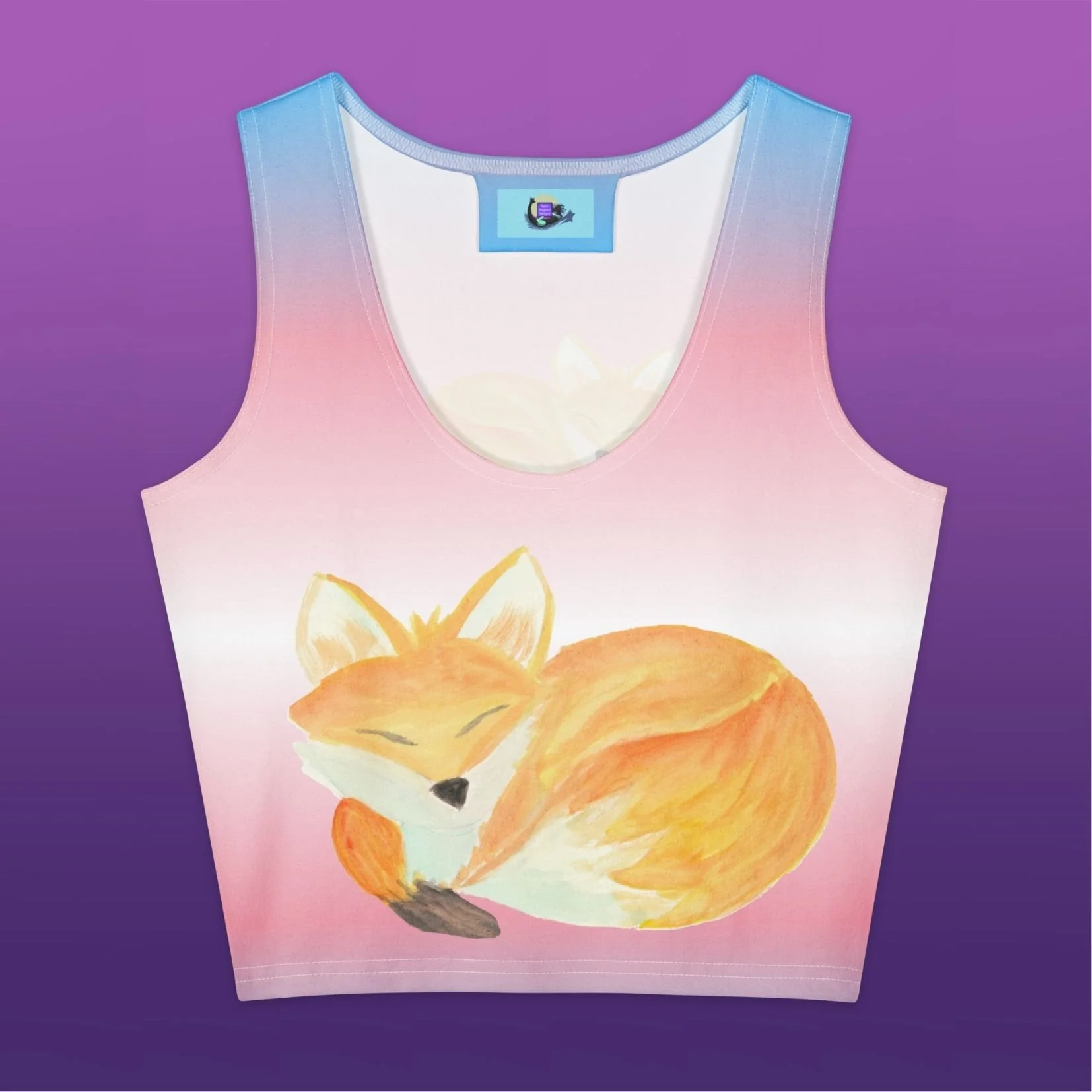 Trans fox Cotton crop top
