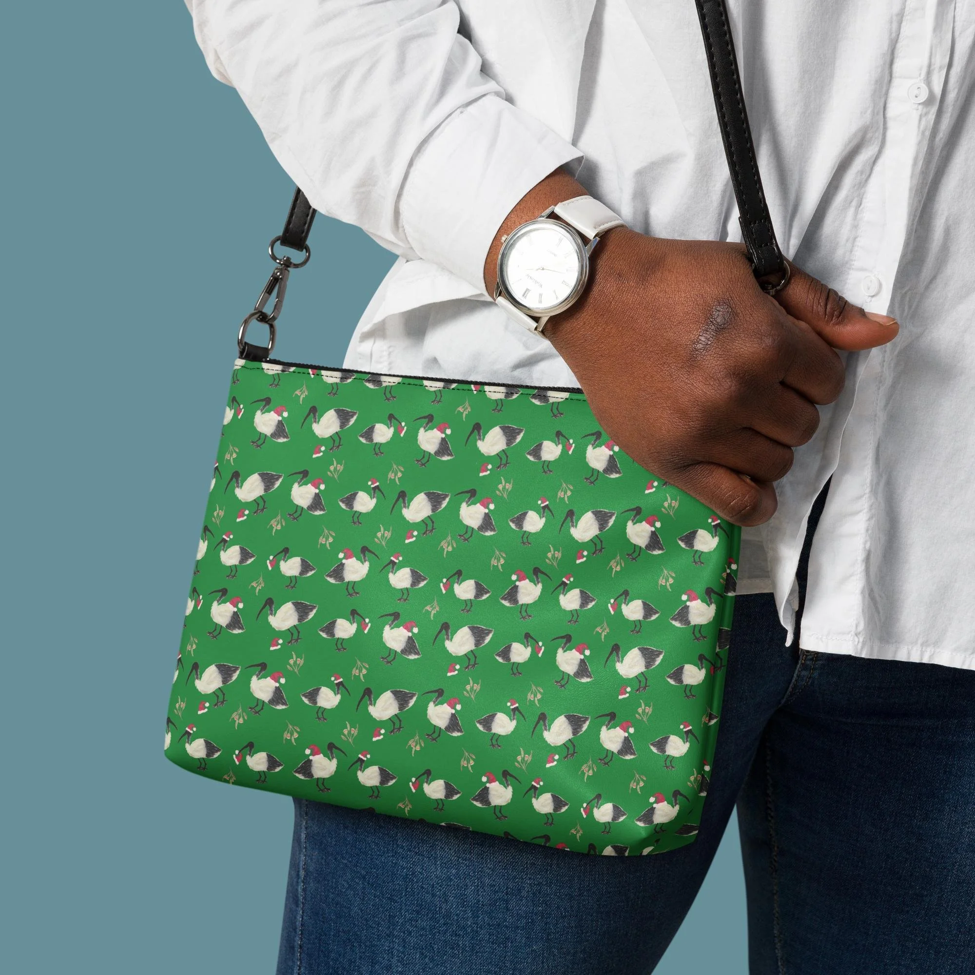 Green Christmas Bin Chicken (Ibis) Crossbody bag