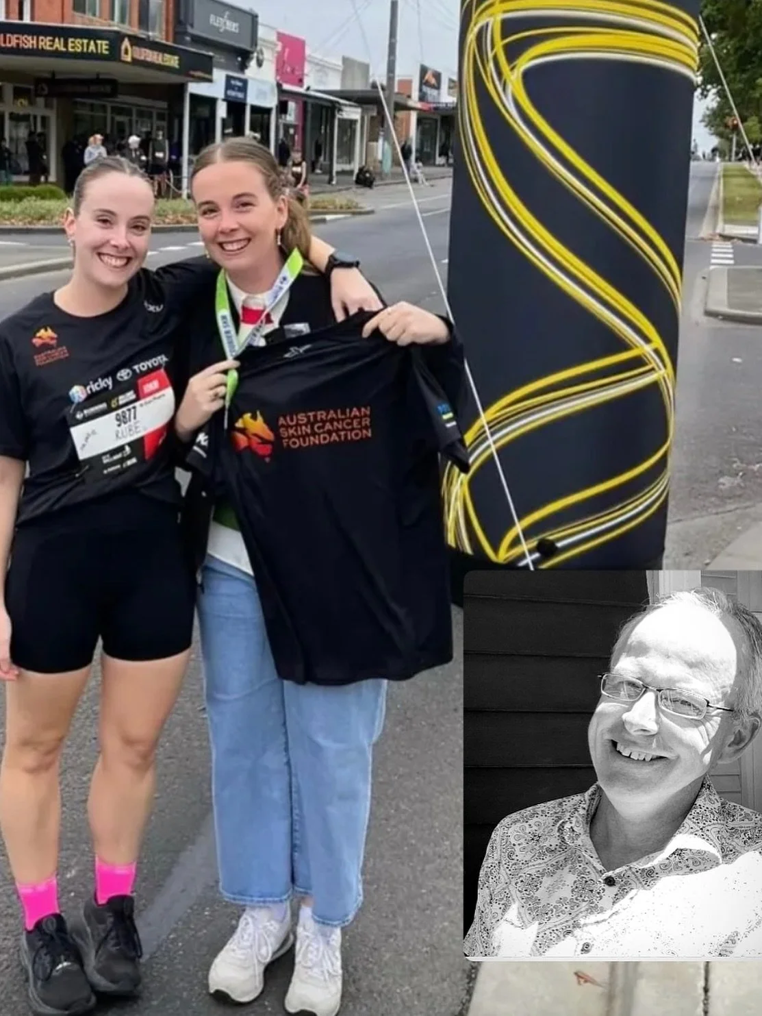 Sisters Ally and Ruby Moore very sadly lost their dad Nick to melanoma on April 30 this year. Dedicating months of training and wanting to honour their precious dad, they, together with friends and family, took on the Ballarat Marathon in Victoria &m