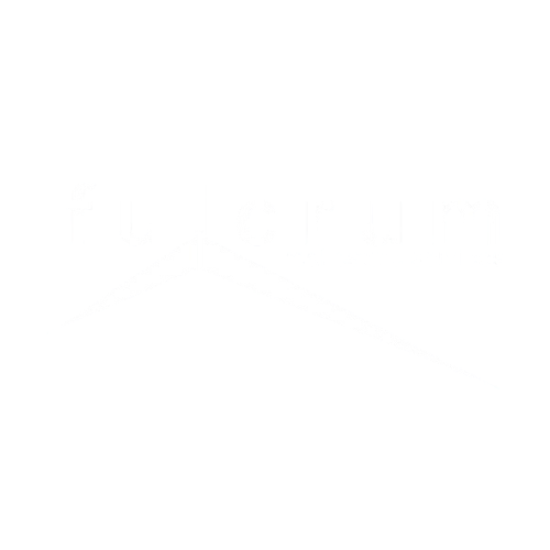 Logo for Fulcrum Real Estate Services with a black background, white text, and a stylized fulcrum balance beam.
