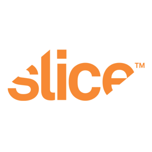 Orange logo with the word 'slice' in lowercase letters on a black background.