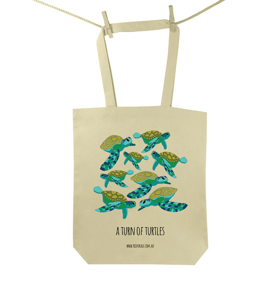 A Turn of Turtles Tote Bag | Red Parka