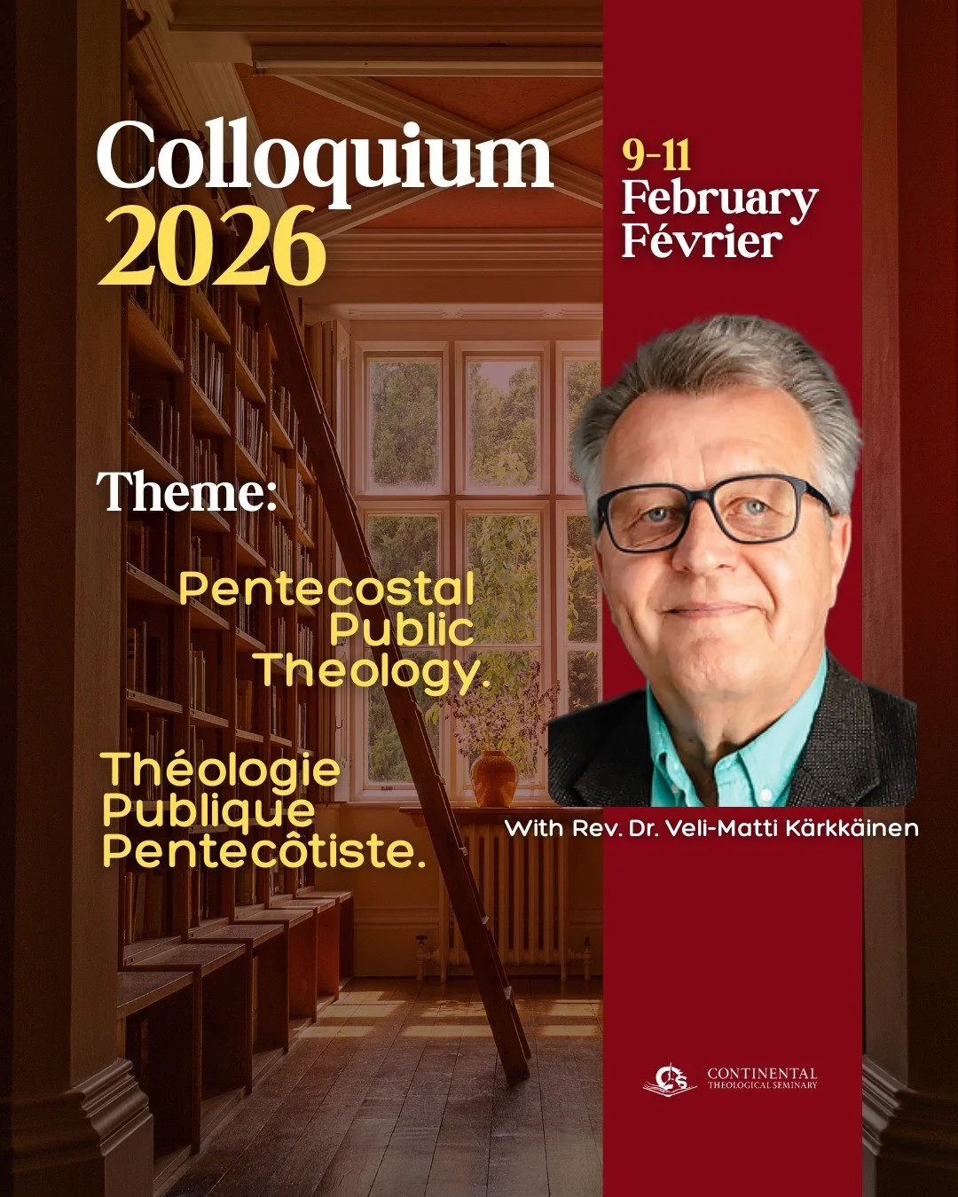 🇬🇧 ✨ Annual Colloquium | Open to the Public ✨

We are pleased to invite you to our annual Colloquium on Pentecostal Public Theology with Rev. Dr. Veli-Matti K&auml;rkk&auml;inen, one of the leading voices in global Pentecostal theology.

🗣️ Togeth