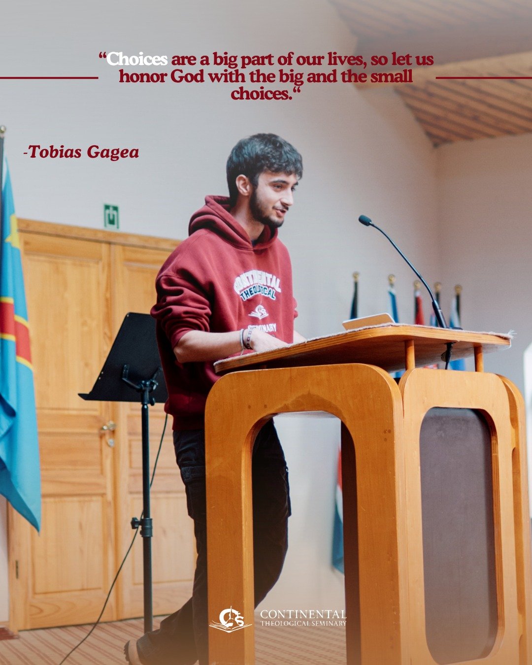 🇬🇧🎓 Recently during chapel, third-year graduating student Tobias Gagea shared a powerful message about choices and the impact they have on our lives.

"Choices are a big part of our lives, so let us honor God with the big and the small choice