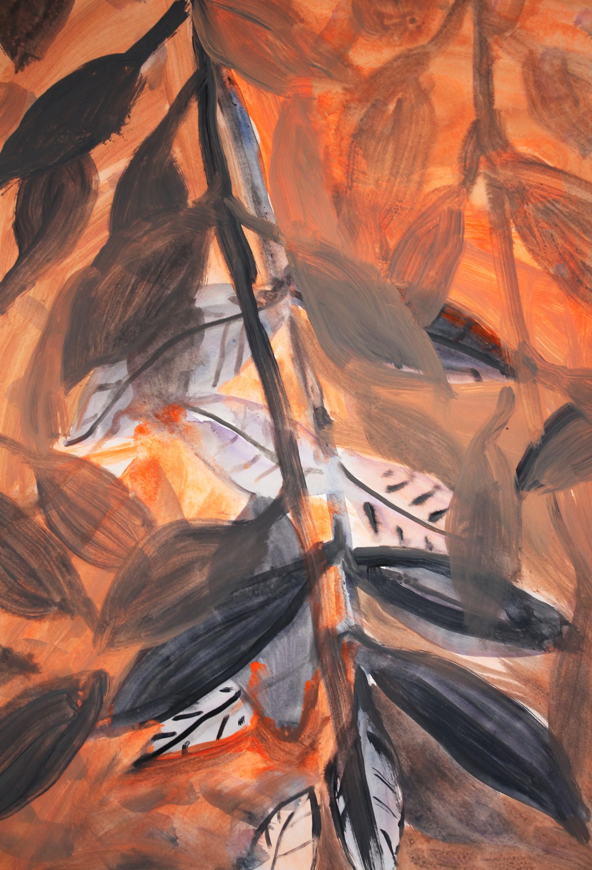 'Muted' acrylic on paper, 2021