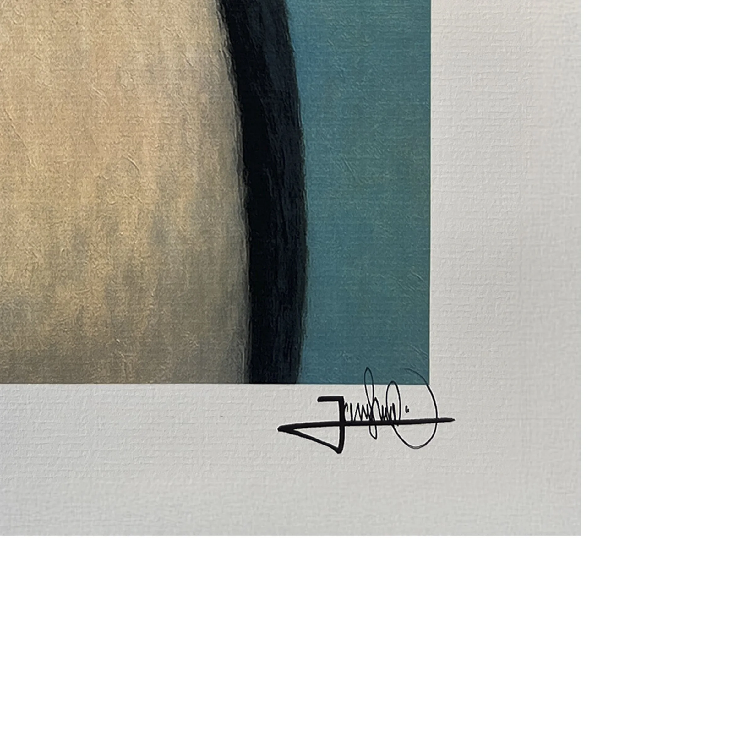 zoom in on signature of Danish artist Jonas Skov in Mallorca