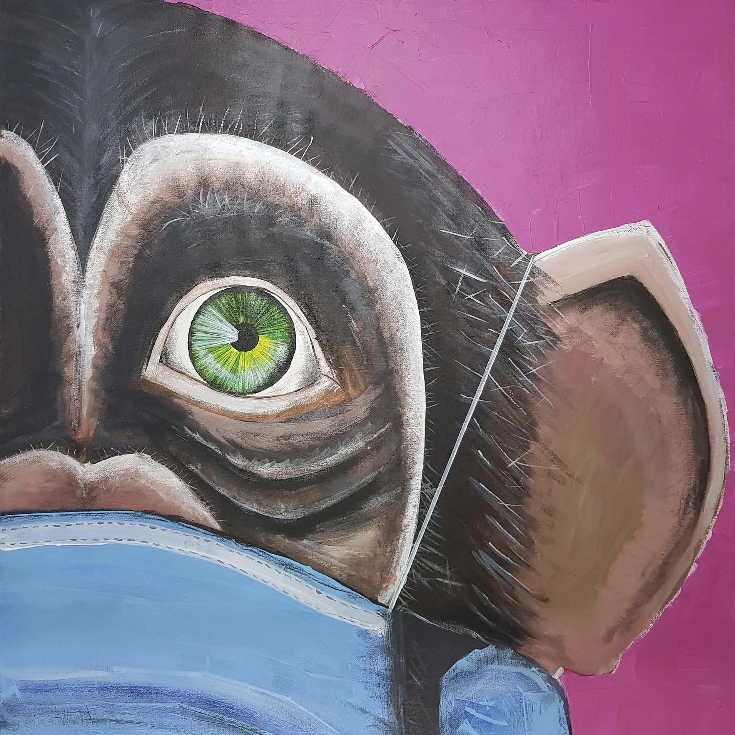 top part of Orginal Acrylic painting by Danish Jonas Skov In Mallorca