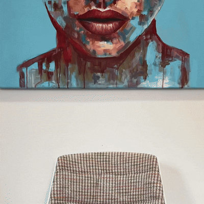 bold colorful original acrylic painting by danish artist Jonas Skov in gallery