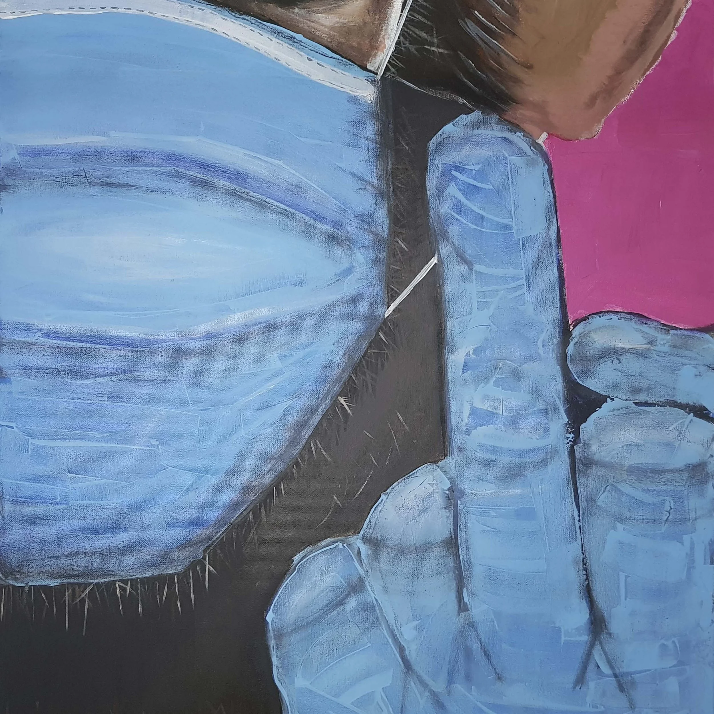 bottom part Orginal Acrylic painting by Danish Jonas Skov In Mallorca