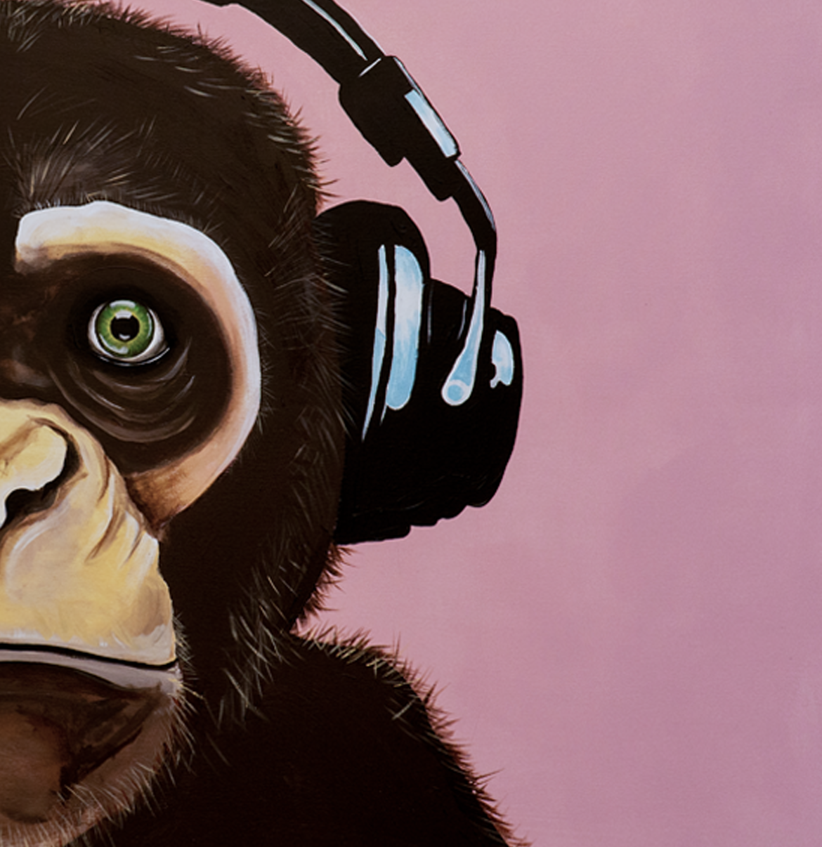 monkey original acrylic painting by danish artist Jonas Skov.webp