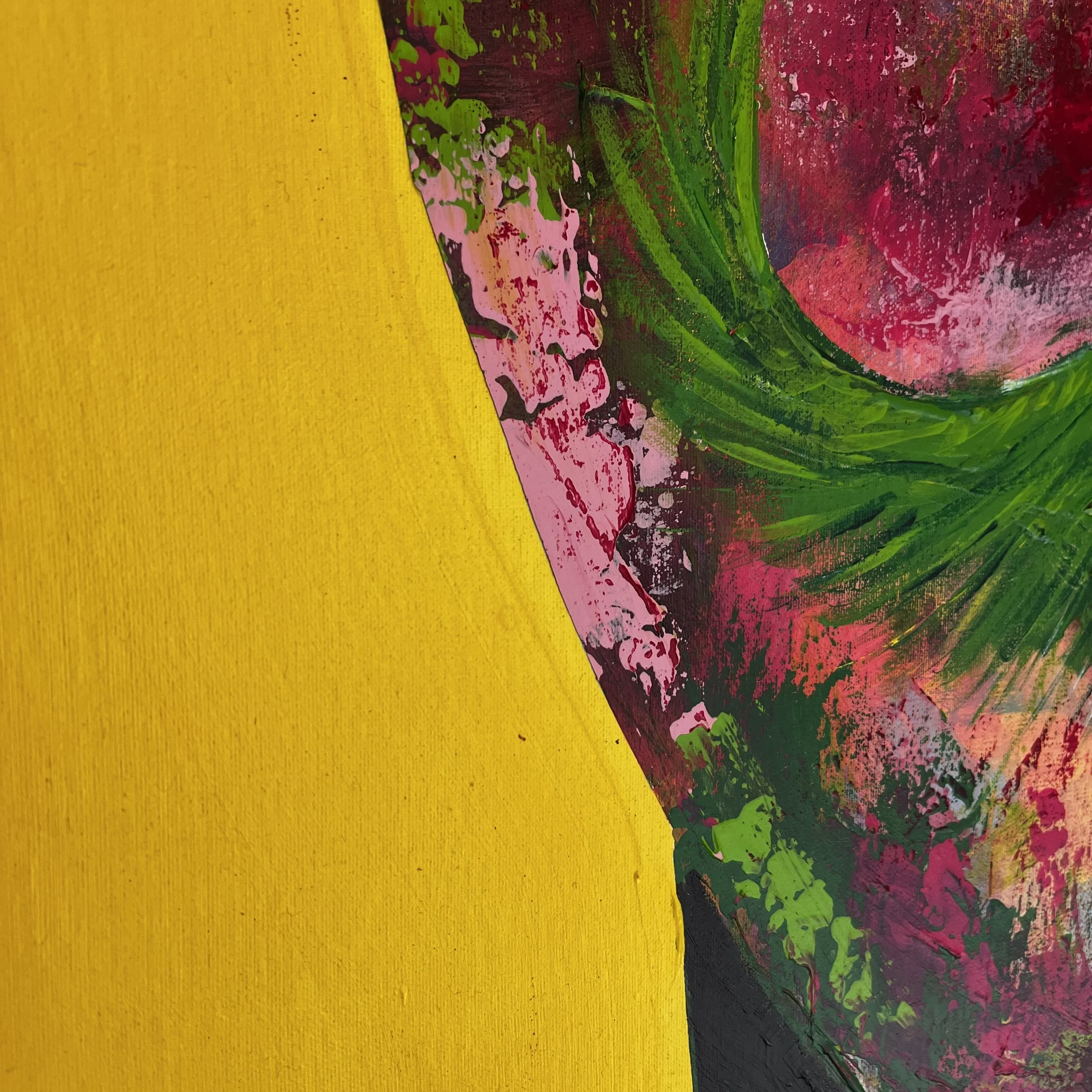 close up of original acrylic painting by danish artist Jonas Skov