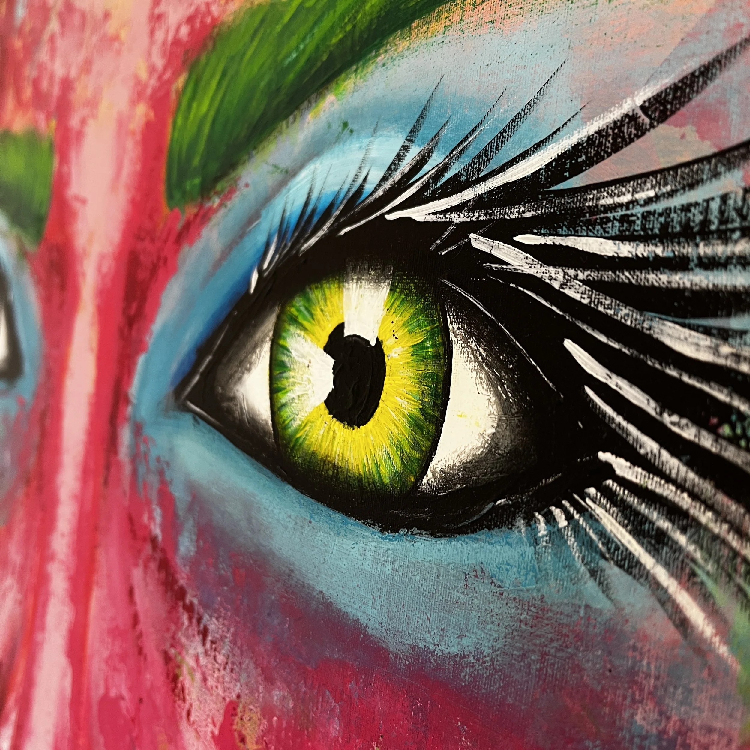 zoom in on original gaypride painting by danish artist Jonas Skov