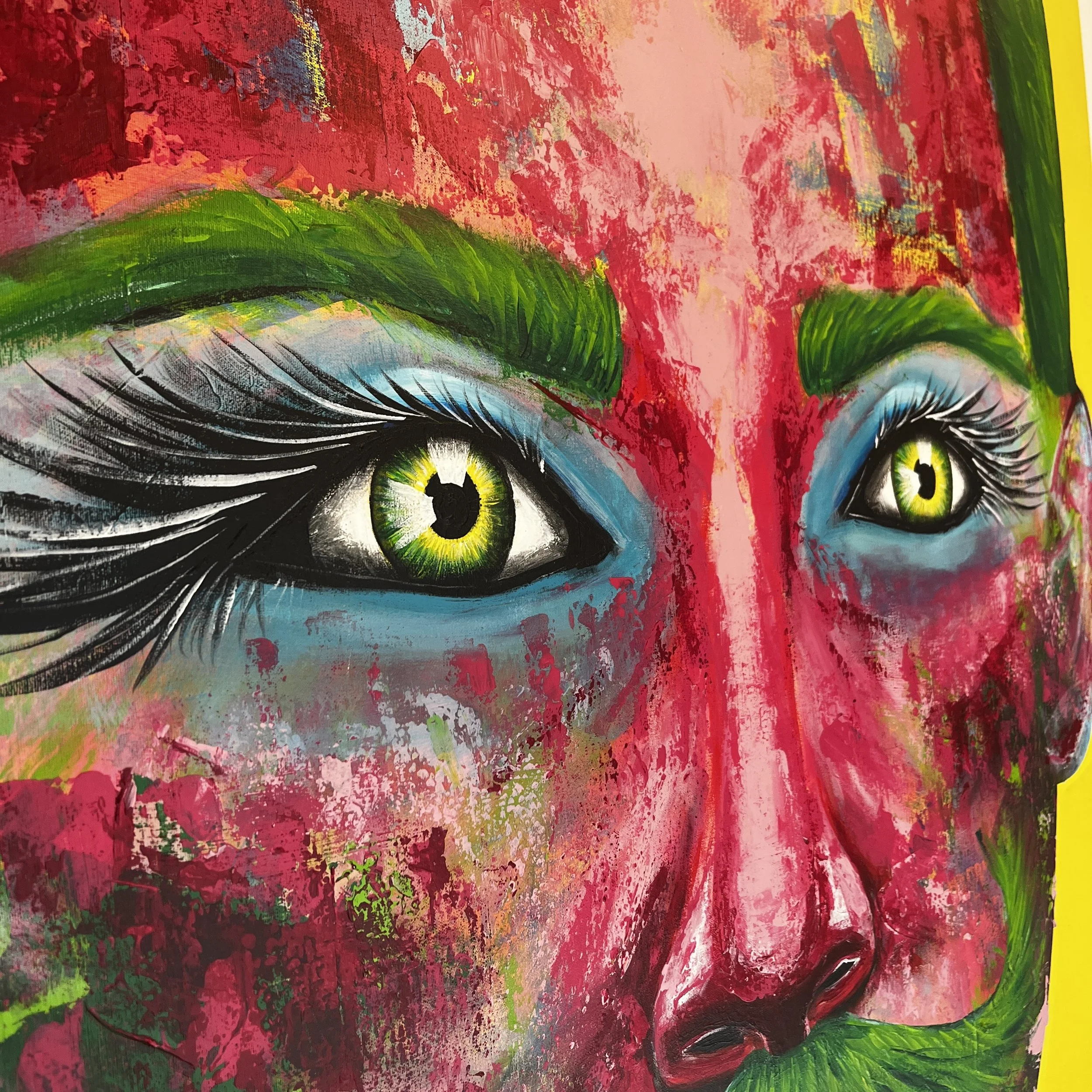 beautiful stunning dragqueen inspired eyes painted in acrylic