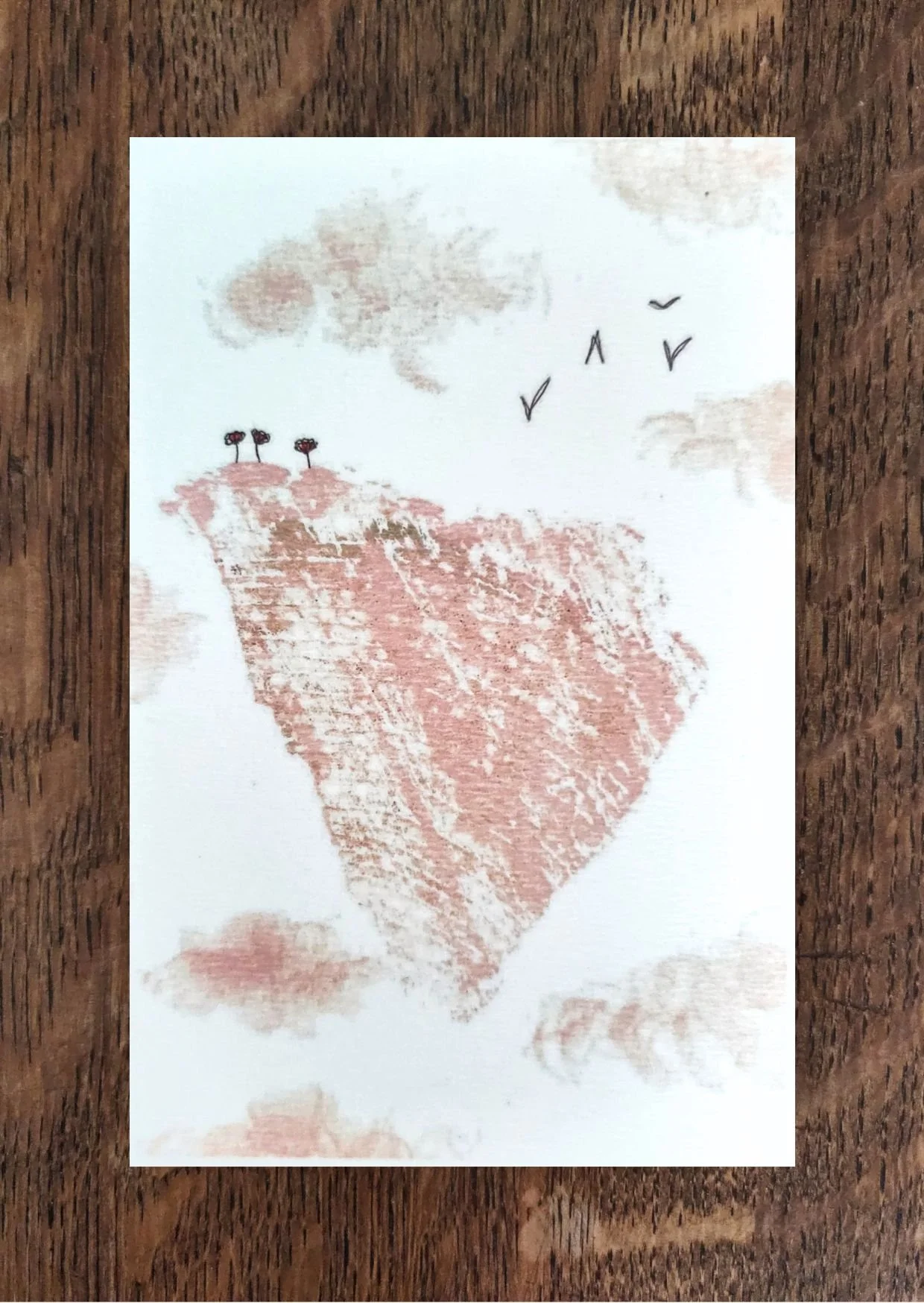 Carte postale Fleurs et oiseaux