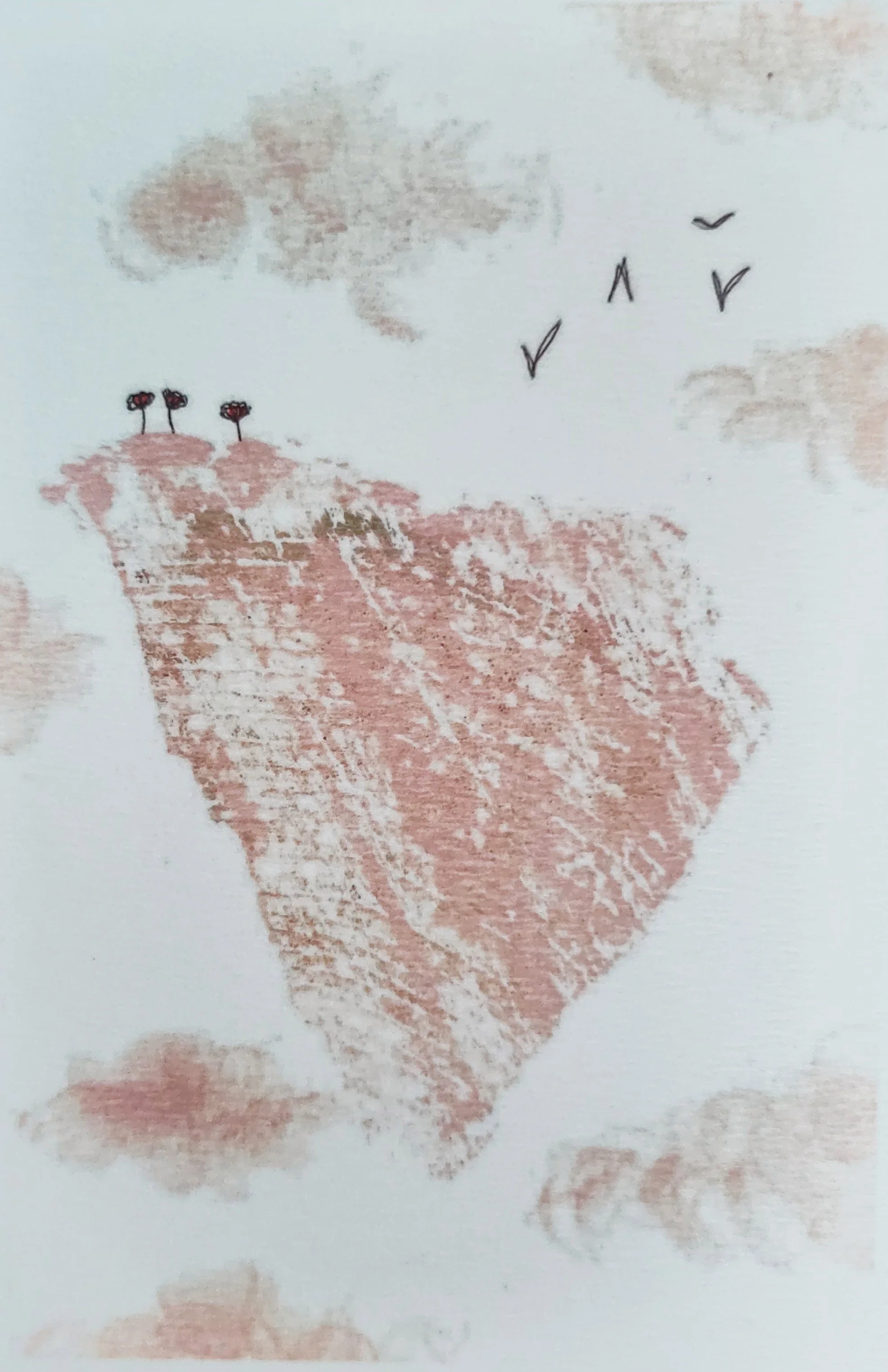 Carte postale Fleurs et oiseaux