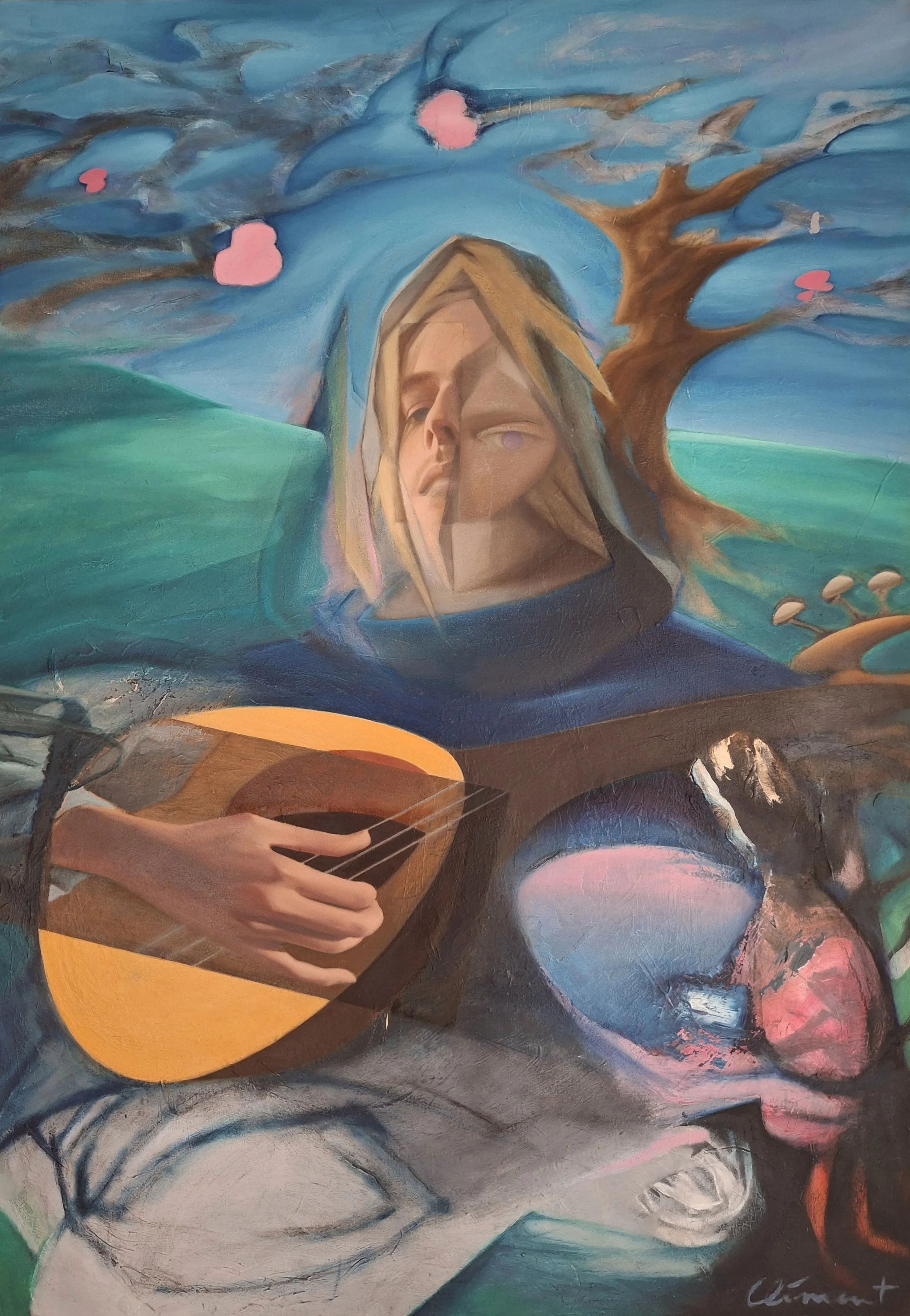 "Méta-ménestrel", 2024, 
Oil and acrylic on canvas, 92 x 65 cm