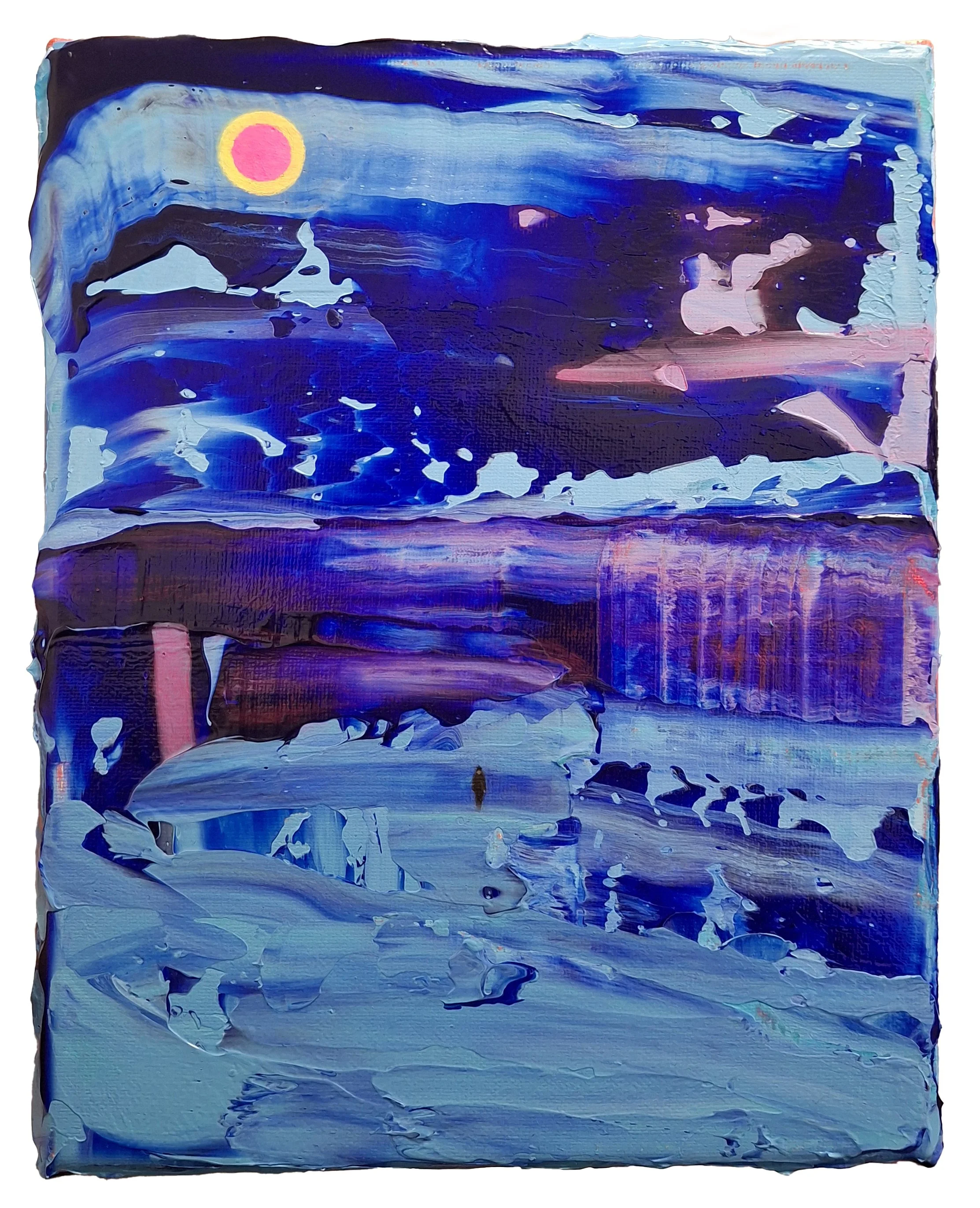 "Winter Walker", 2025, Oil and acrylic on canvas, 30 x 24 cm