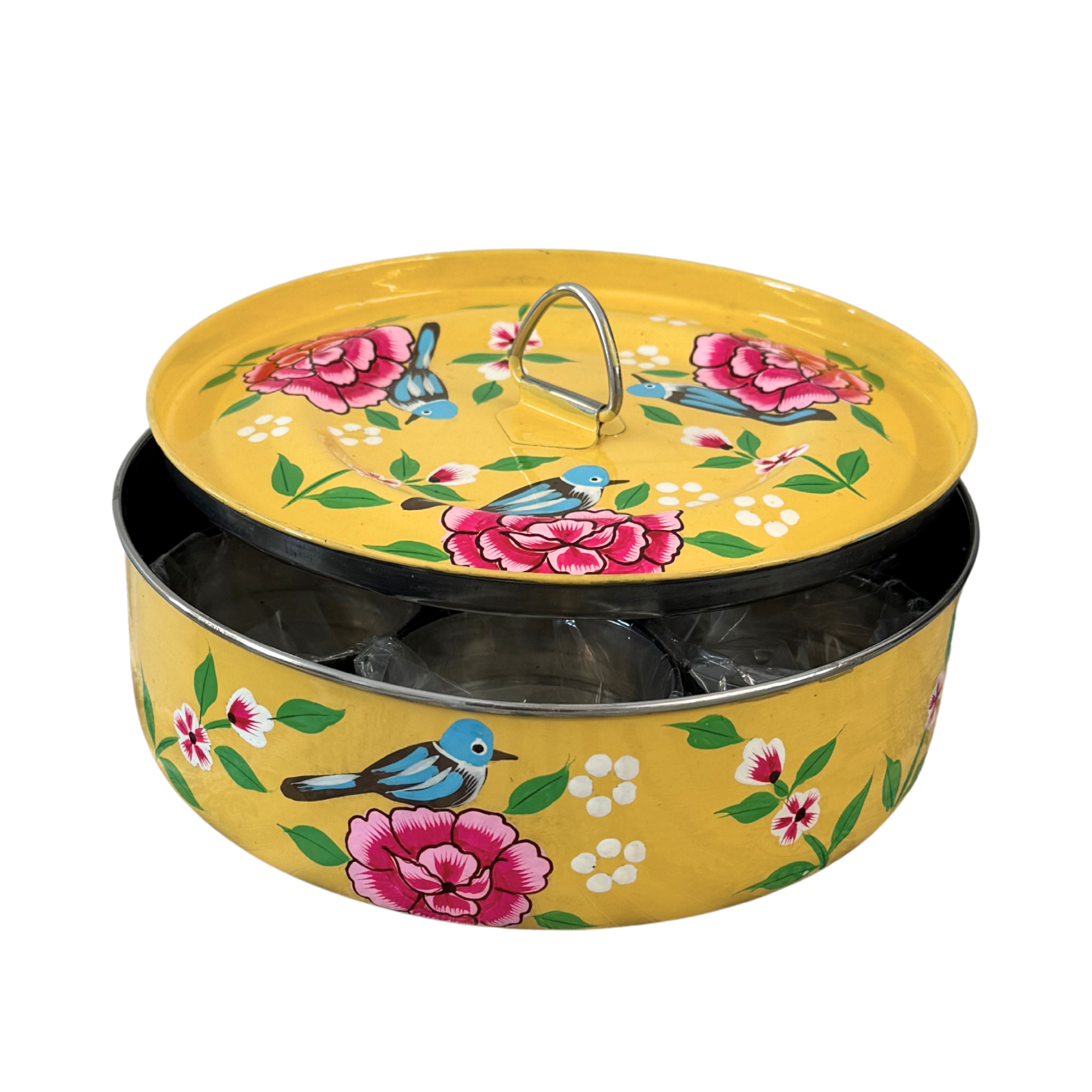 Yellow Floral Spice Tin