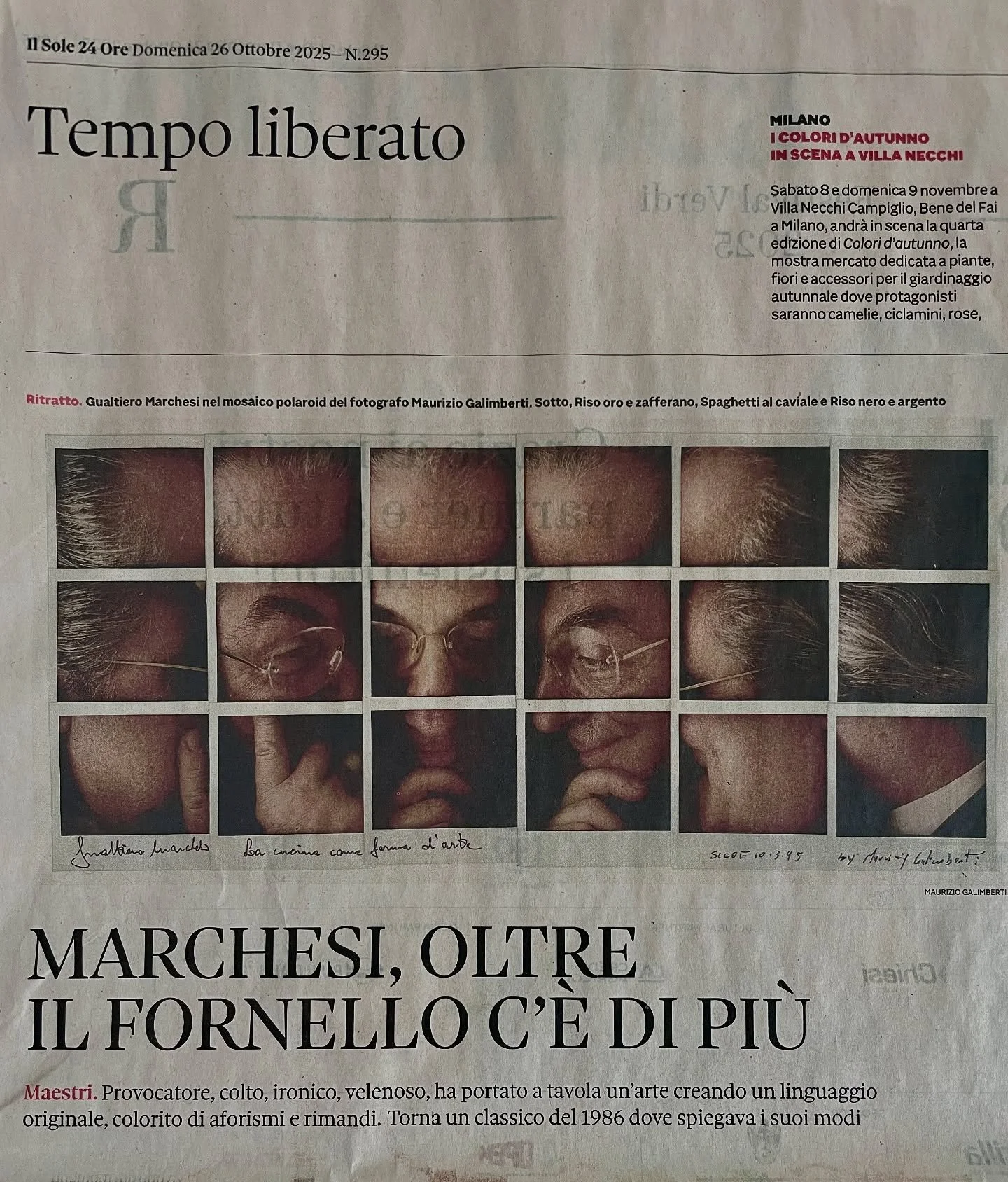 MARCHESI, OLTRE IL FORNELLO C’È DI PIÙ 
@davide__paolini sulla Domenica del Sole 24 ore , parla di Marchesi e della pubblicazione di una nuova edizione di “un libro senza tempo, unico, indispensabile, di cui una copia non do