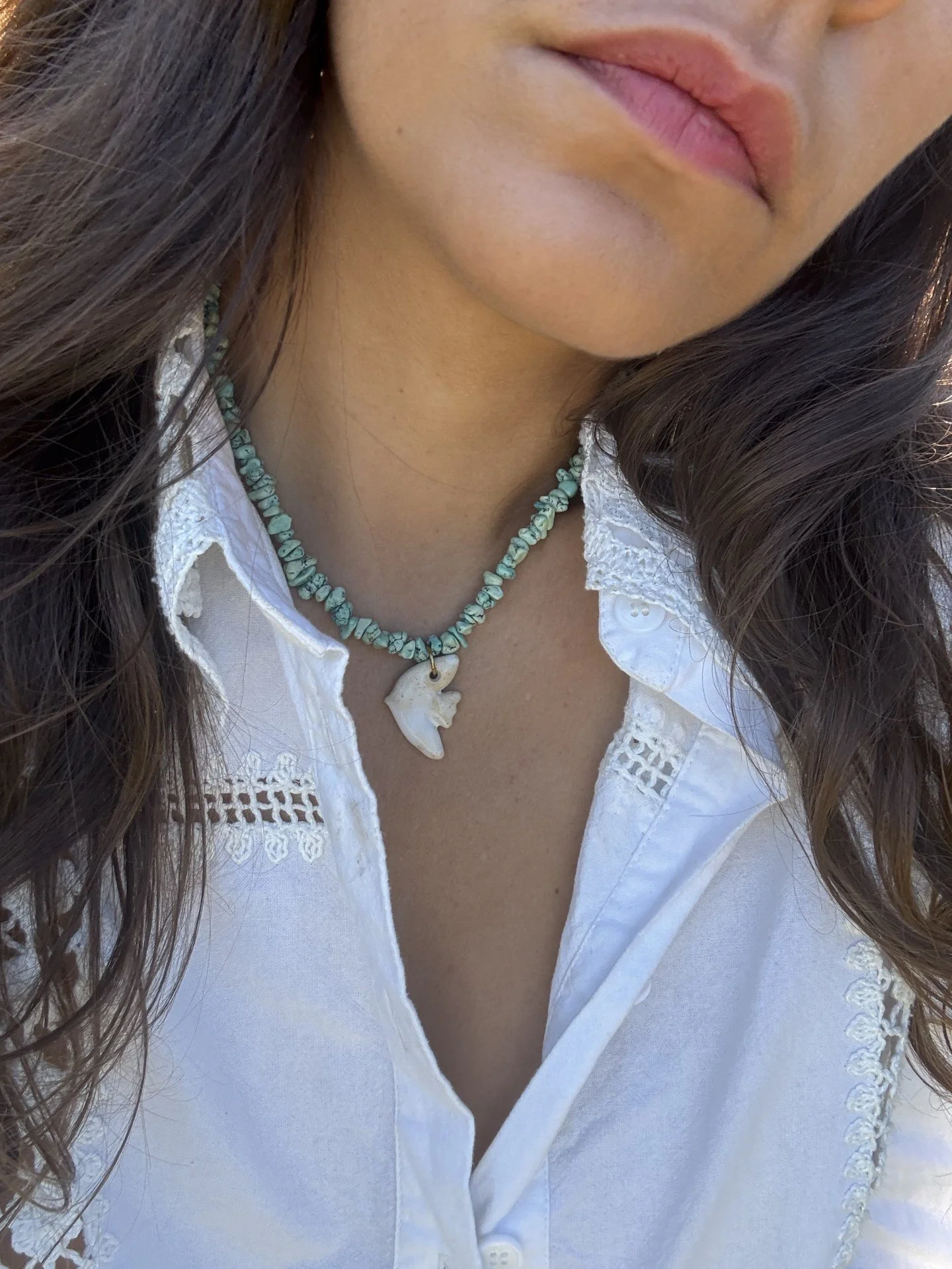 Collier Turquoise mini colombe