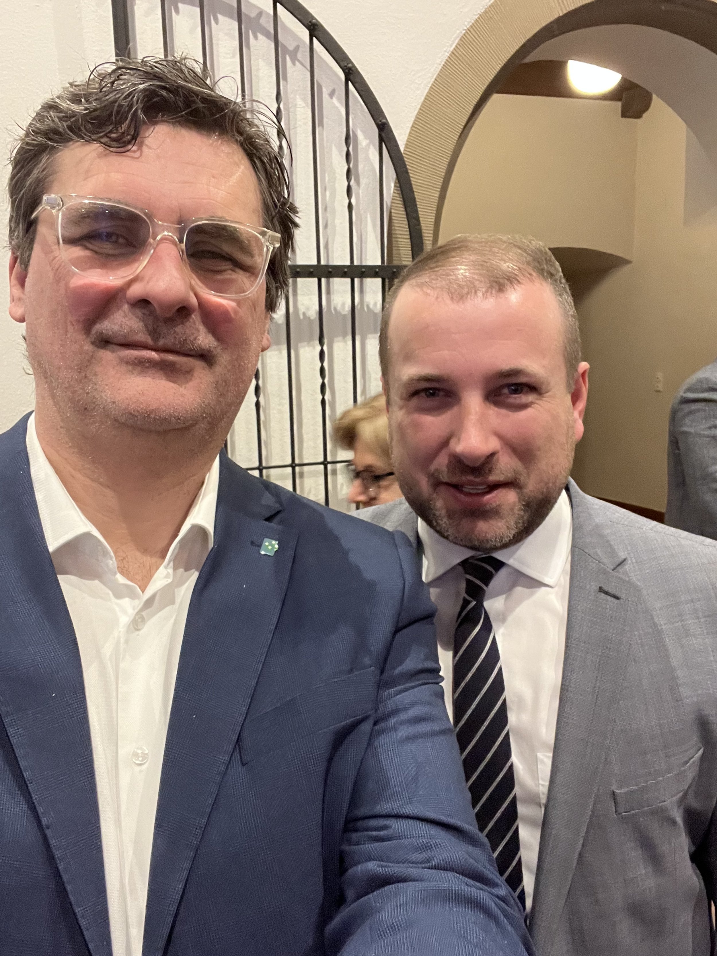 Gemeinsam mit dem Schonunger Bürgermeister Stefan Rottmann beim Neujahrsempfang der Stadt Schweinfurt, Jan. 2025