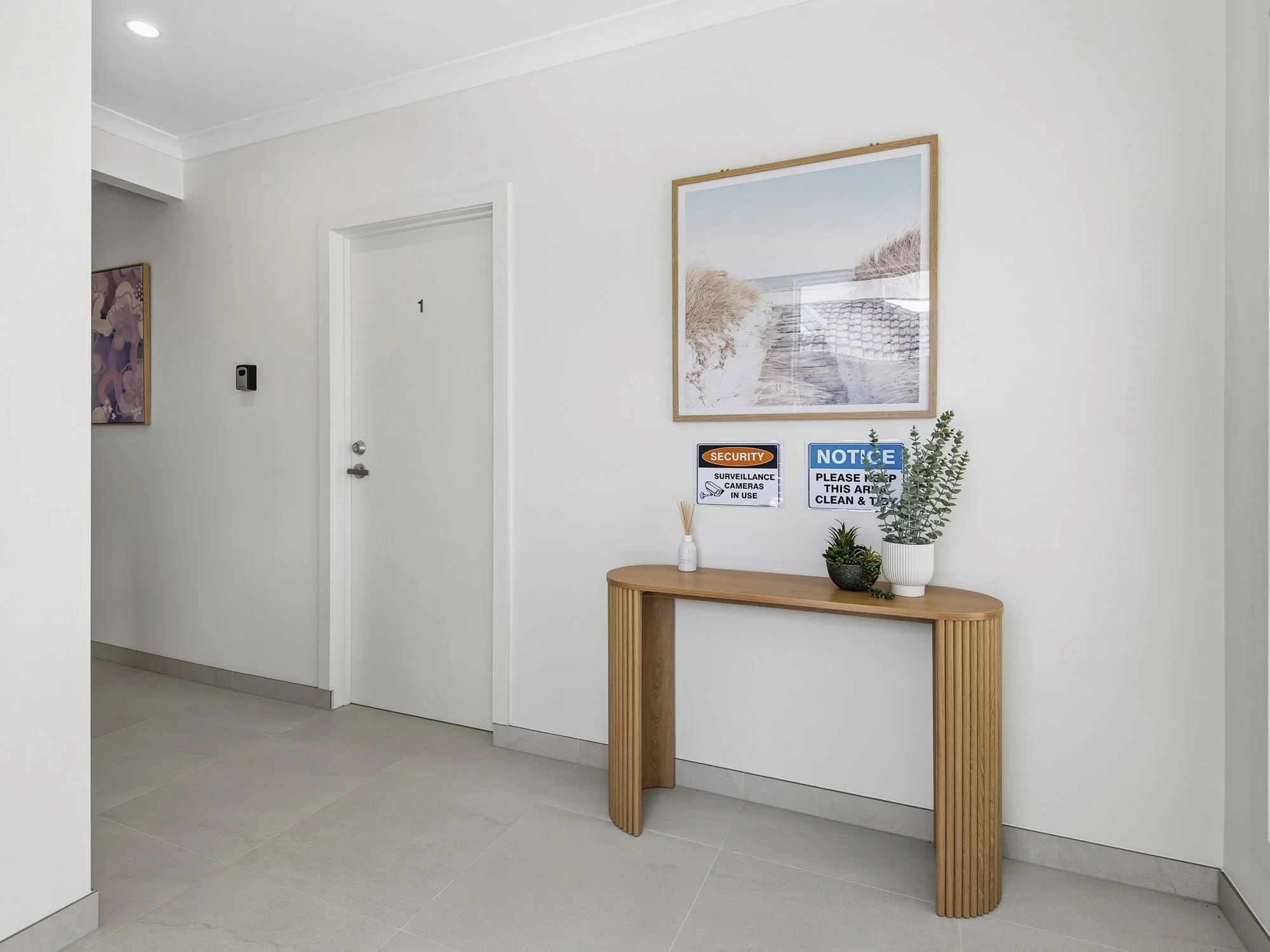 entry in a modern rooming house