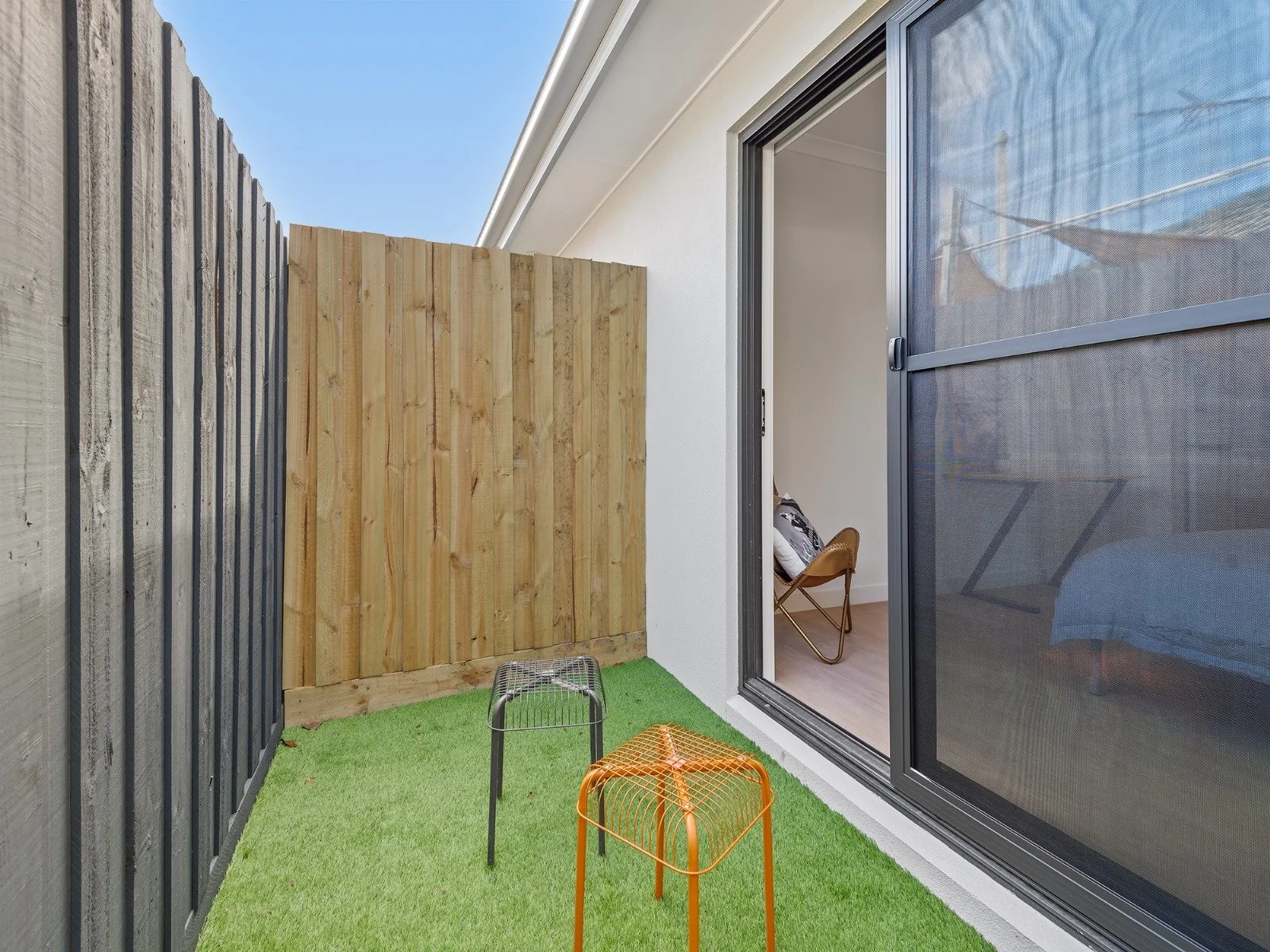 private courtyard in a rooming house