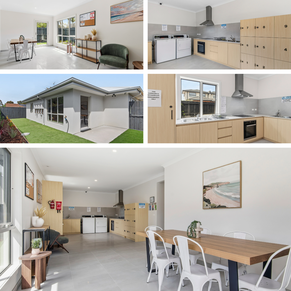 share kitchen, lounge and dining in a rooming house