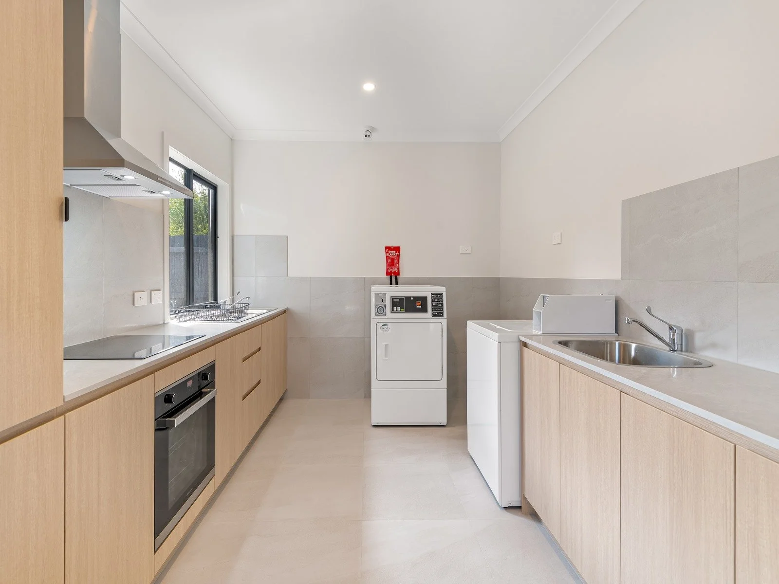 shared laundry in a rooming house