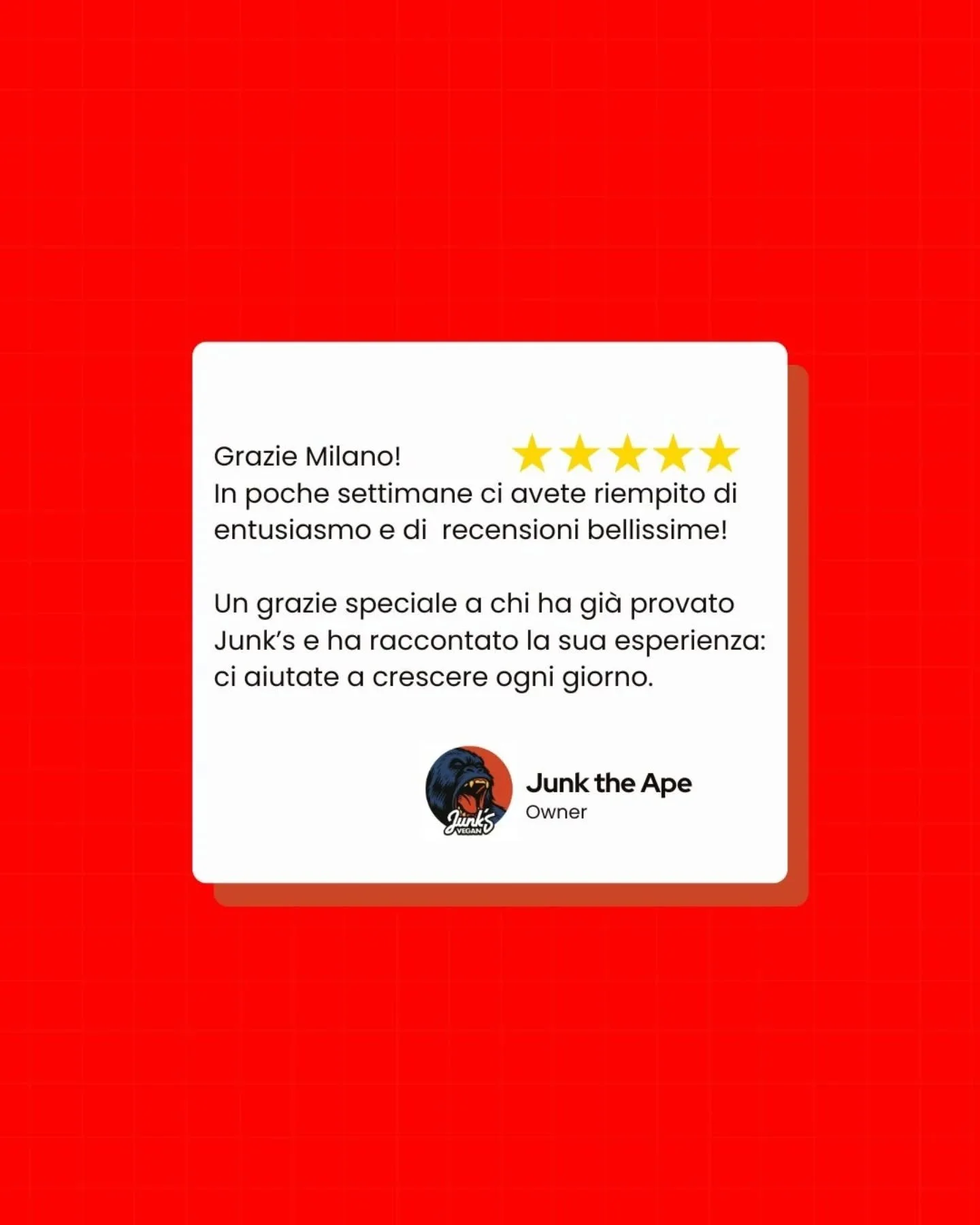 Milano ci ha accolti con un entusiasmo che non ci aspettavamo 💚
In poche settimane ci avete lasciato moltissime recensioni bellissime: leggere le vostre parole ci riempie di orgoglio e ci d&agrave; la carica per continuare.

🍔 C&rsquo;&egrave; chi 