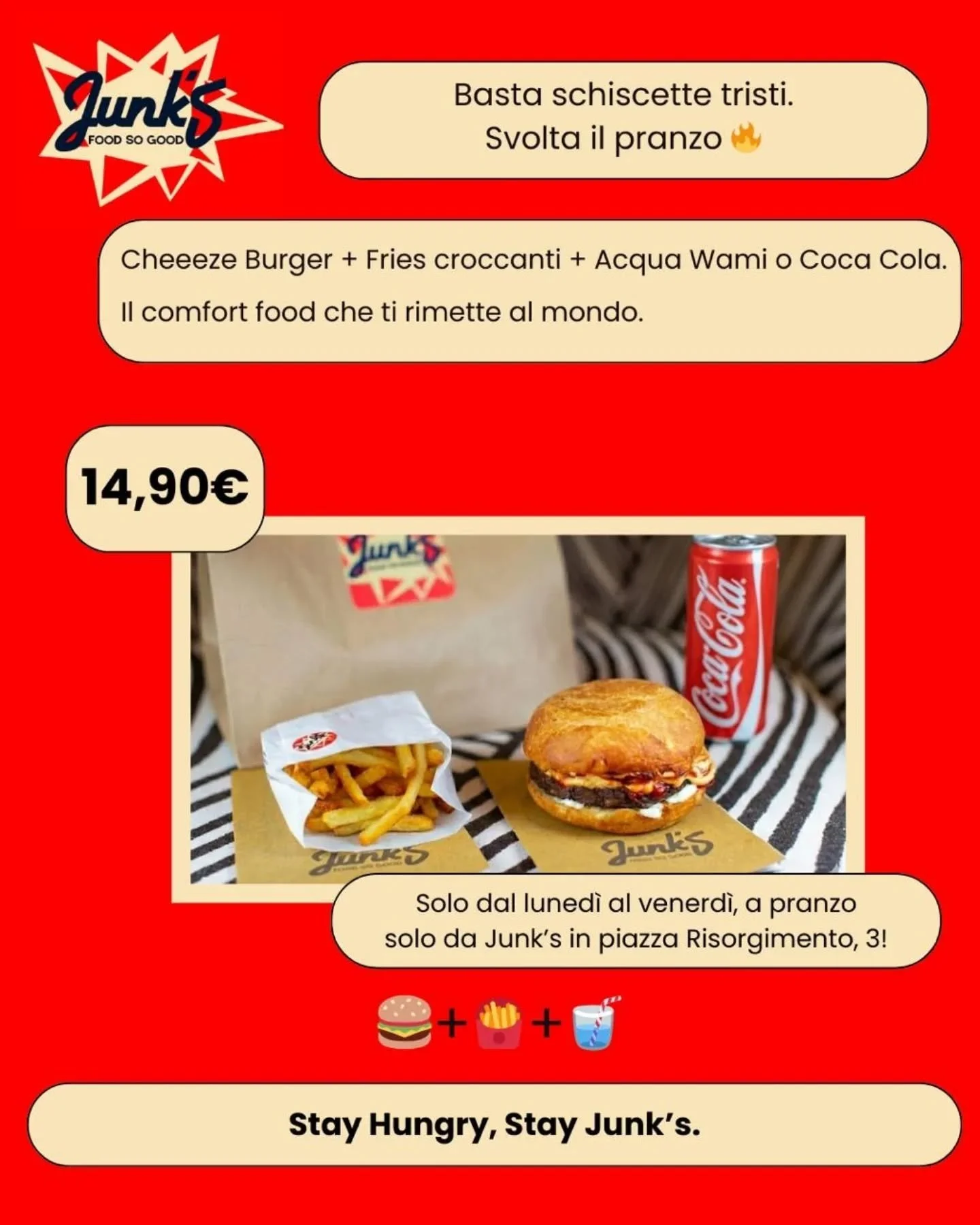 Basta schiscette tristi. Svolta il pranzo (da 12,90&euro;) 🔥

Ciao,
Siamo onesti: il tupperware con il riso freddo o l'insalatina del supermercato hanno stufato.
La pausa pranzo deve essere una gioia, non una punizione.
Da oggi, dal luned&igrave; al