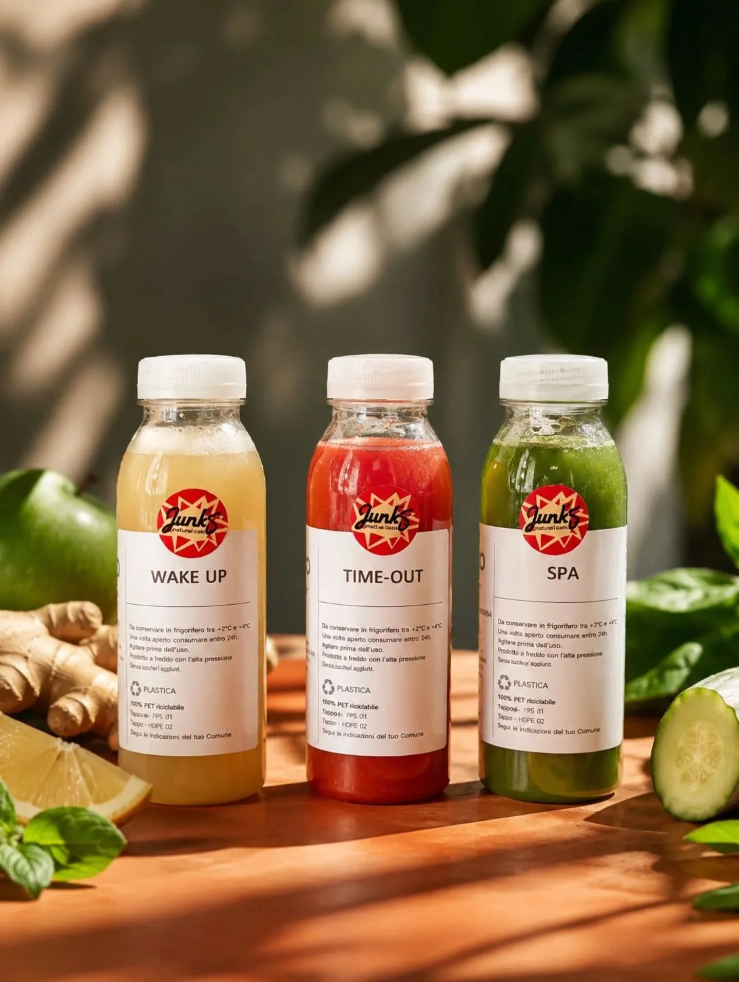 Tre succhi.
Tre stati mentali.
Tre modi diversi di attraversare la giornata. 🍏🍓🌿

WAKE UP
Mela Fuji, ananas, pera e zenzero.
Quello che ti rimette in moto senza urlare.

TIME-OUT
Fragola, arancia, mela e t&egrave; verde al gelsomino.
Pi&ugrave; pa