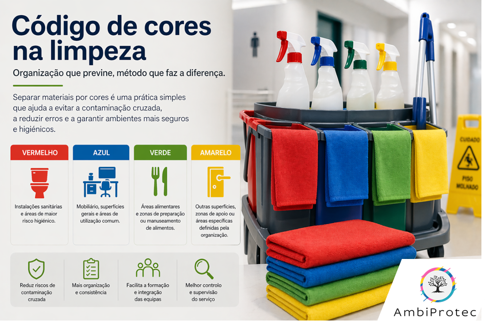 Código de cores na limpeza: como aplicar corretamente nas empresas