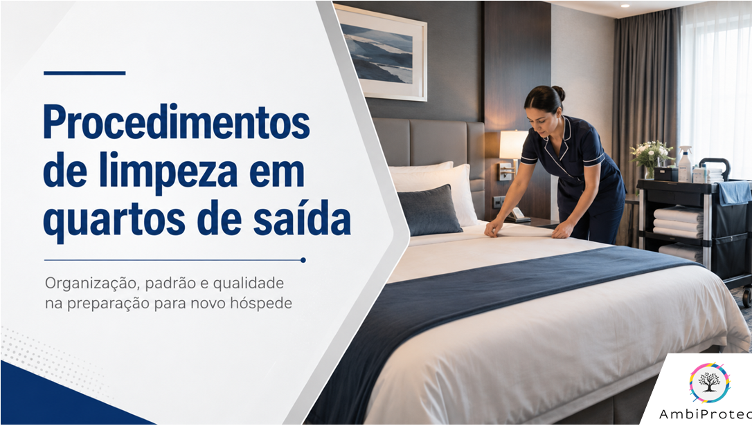 Procedimentos de limpeza em quartos de saída: organização, padrão e qualidade na preparação para novo hóspede