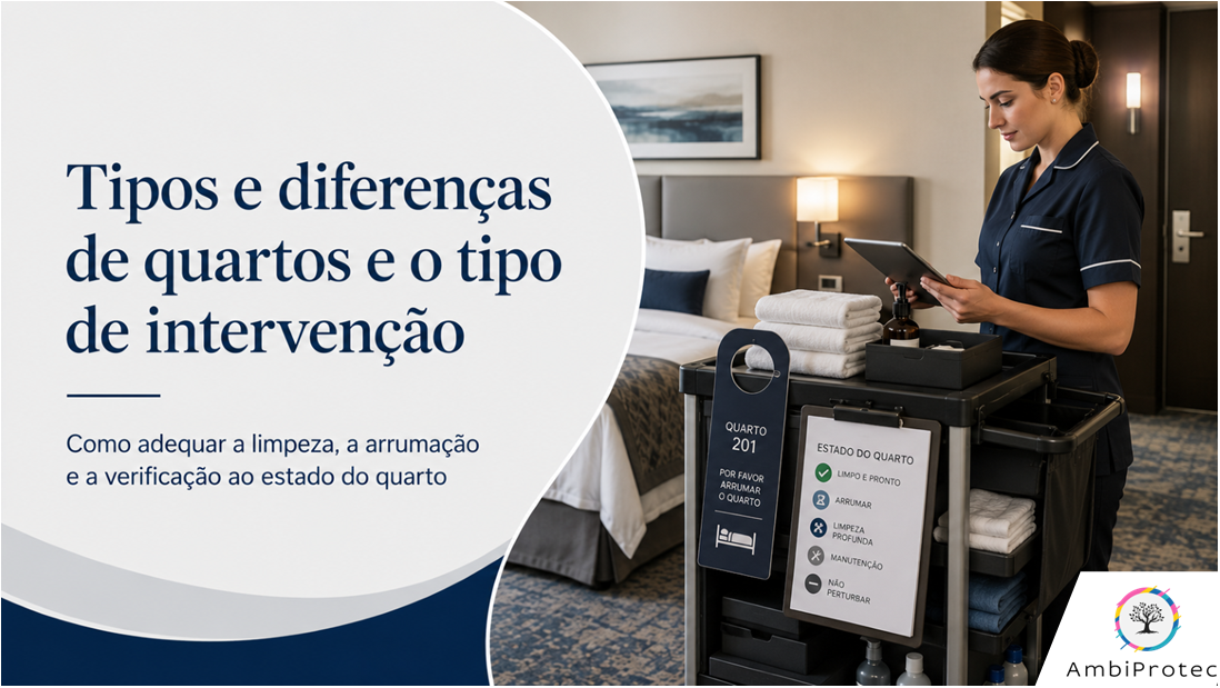 Tipos e diferenças de quartos e o tipo de intervenção: como adequar a limpeza, arrumação e verificação ao estado do quarto